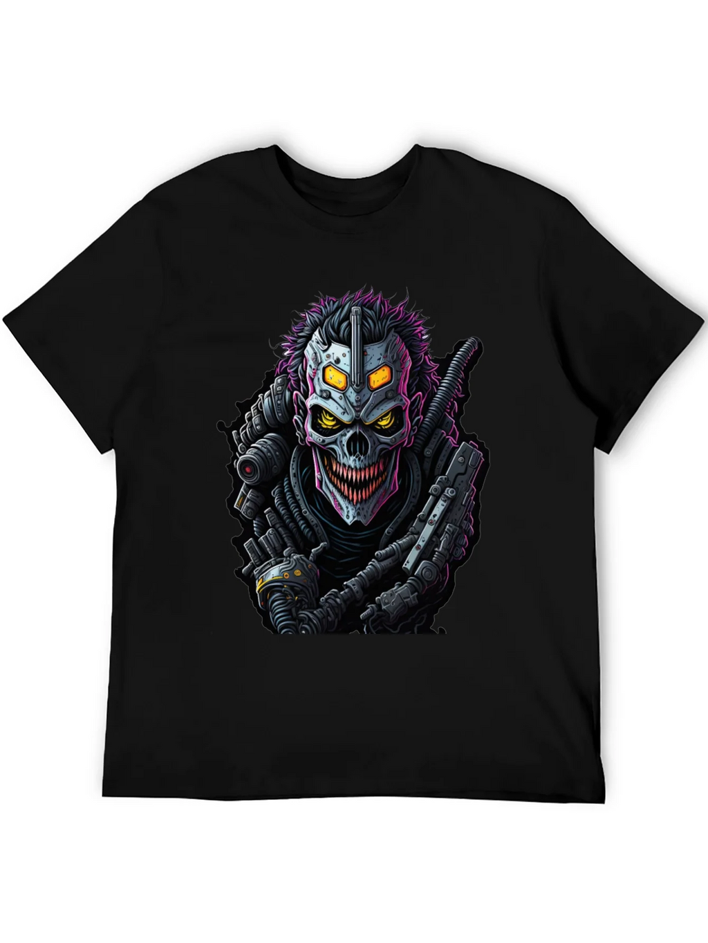 Cyberpunk Skull Graphic Tee - Black product image 5