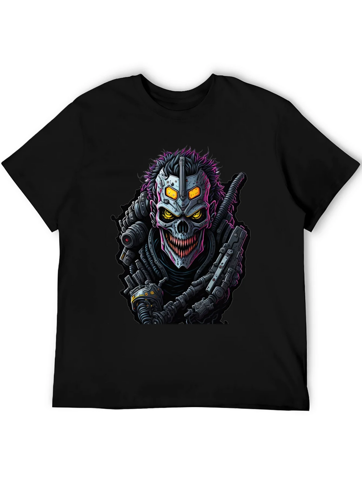 Cyberpunk Skull Graphic Tee - Black product image 5