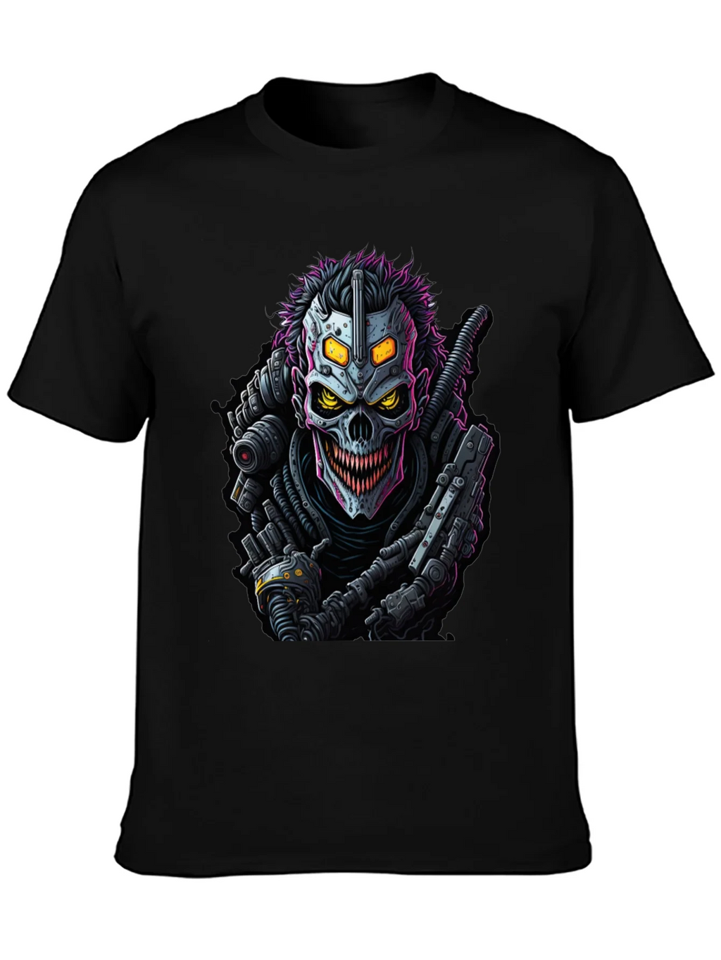 Cyberpunk Skull Graphic Tee - Black product image 3