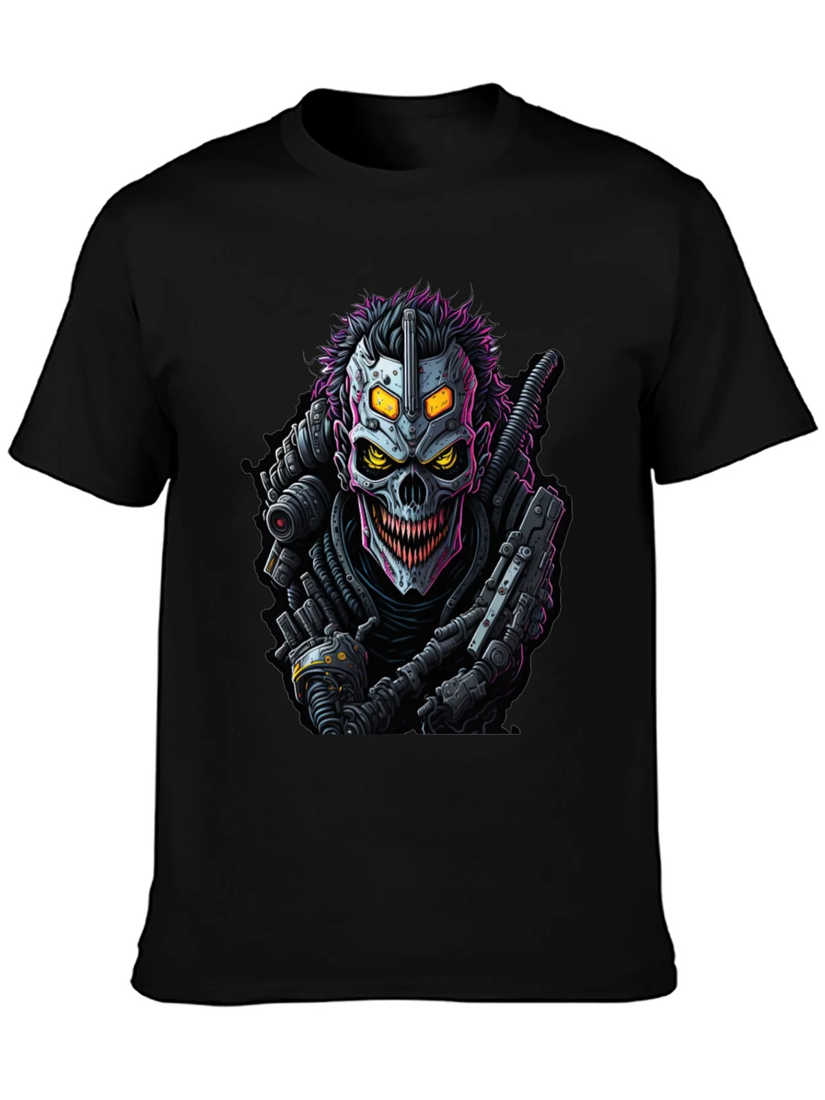 Cyberpunk Skull Graphic Tee - Black product image 3
