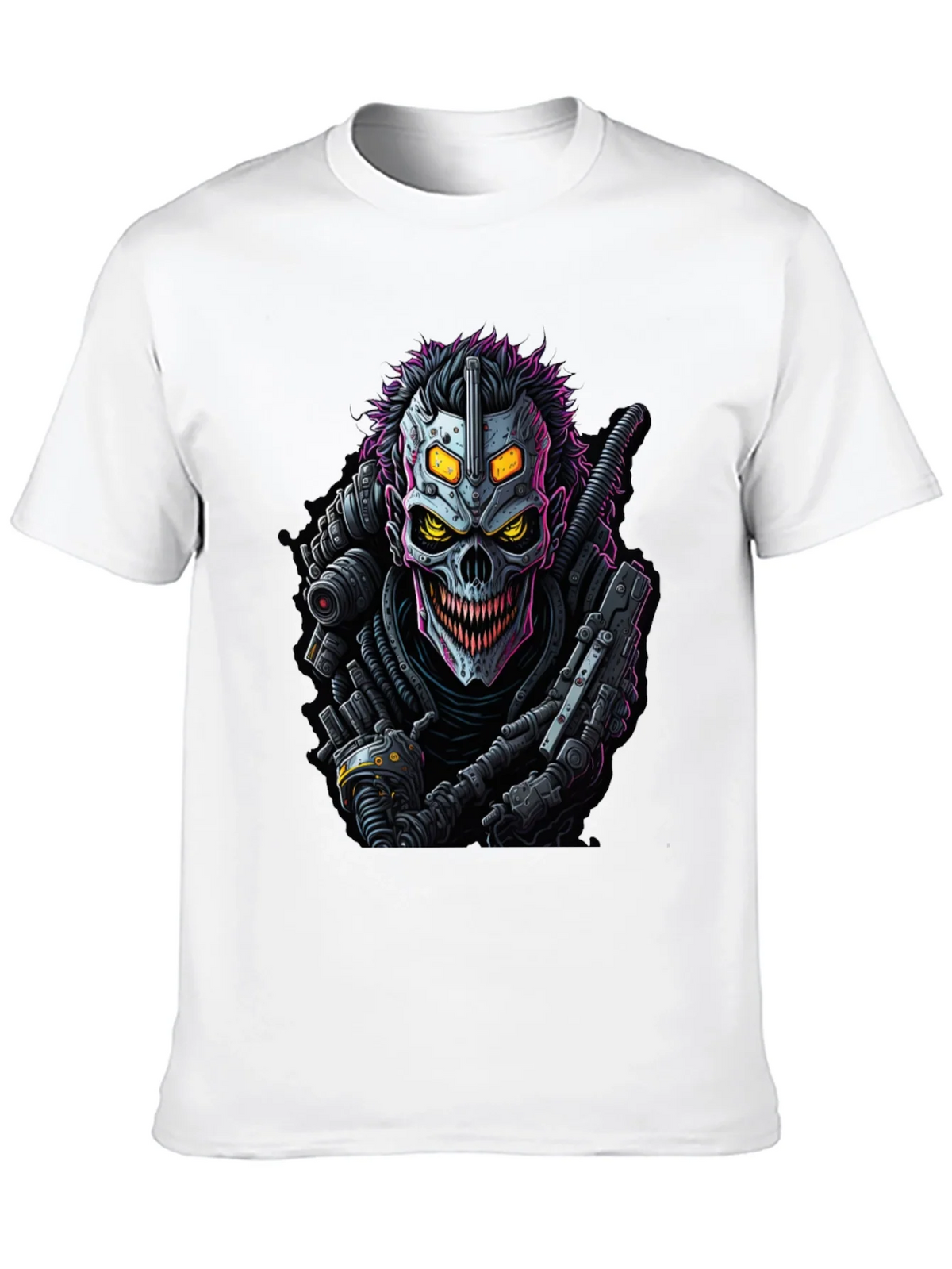 Cyberpunk Skull Graphic Tee - Black product image 9