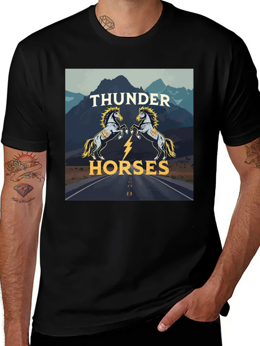 Thunder Horses Graphic T-Shirt - Black product image 1