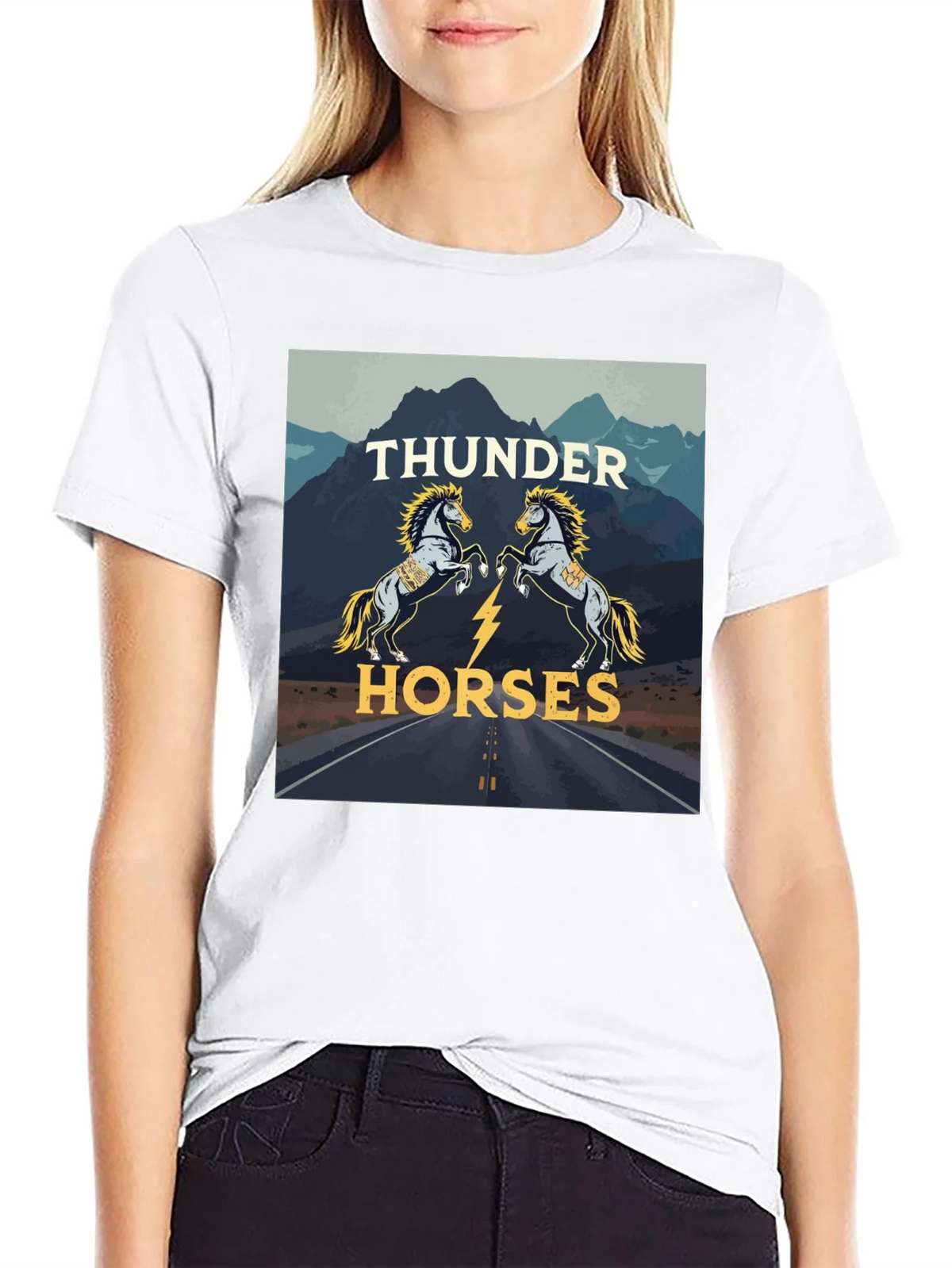 Thunder Horses Graphic T-Shirt - Black product image 8