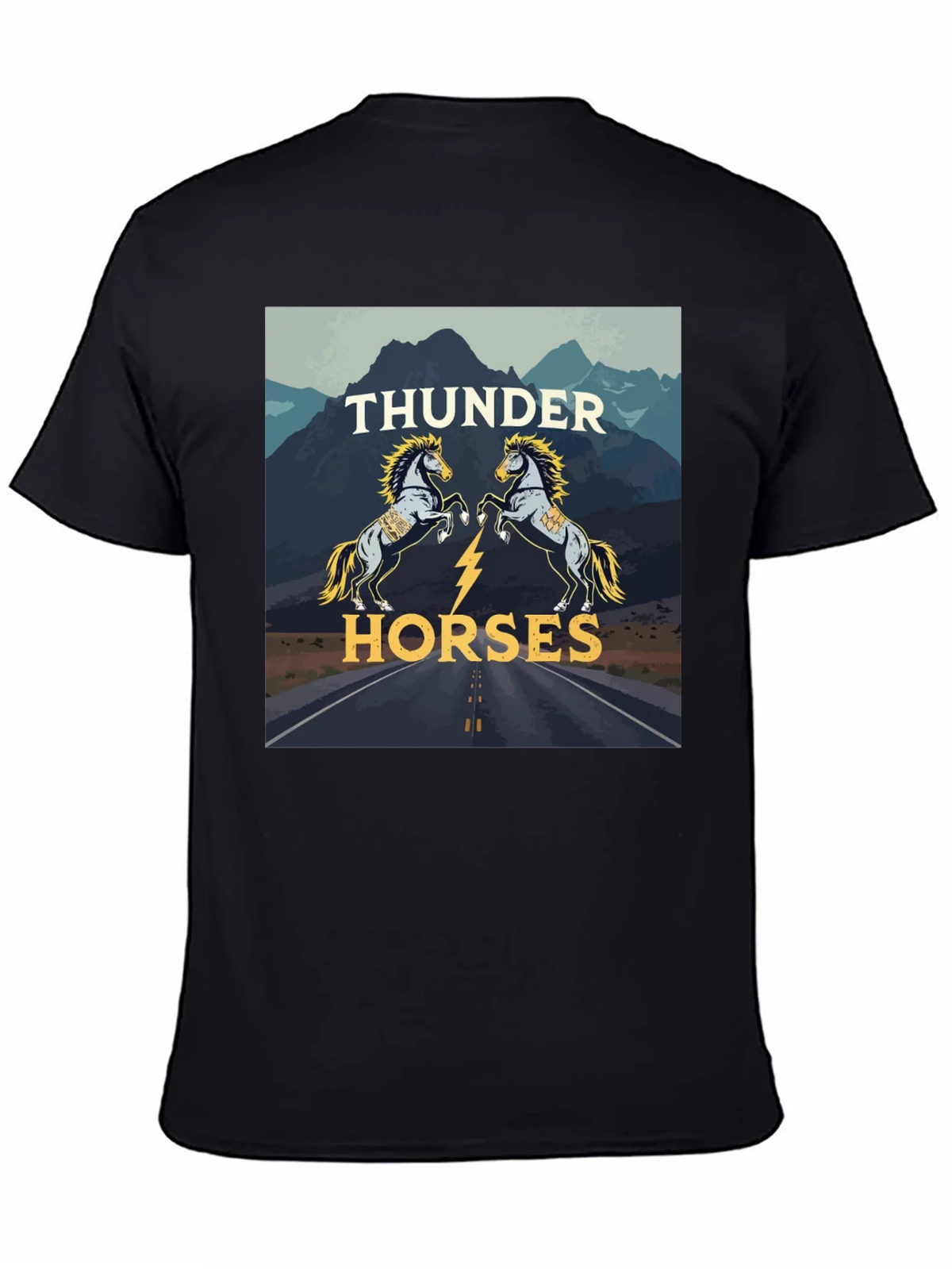 Thunder Horses Graphic T-Shirt - Black product image 4