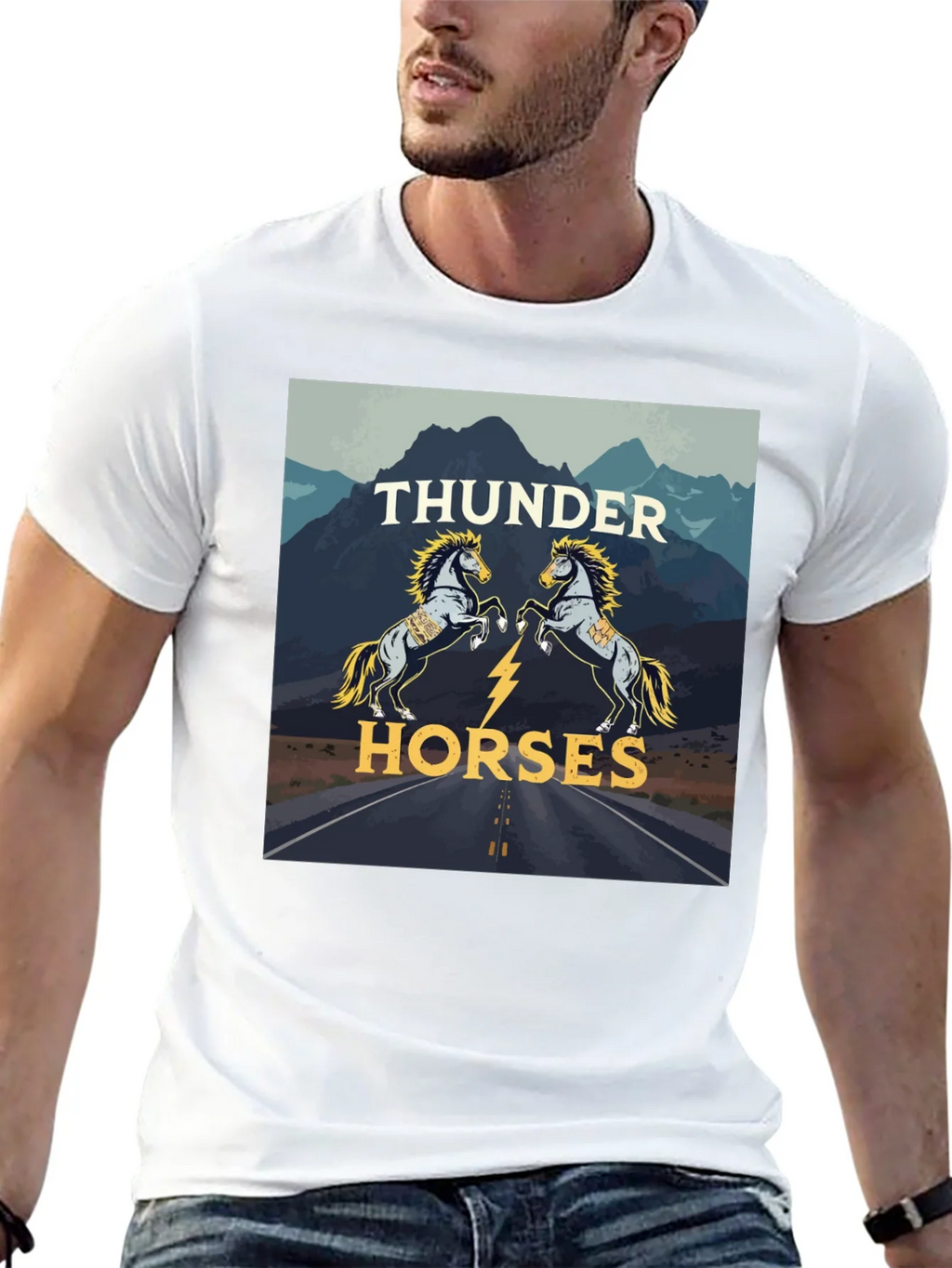 Thunder Horses Graphic T-Shirt - Black product image 12