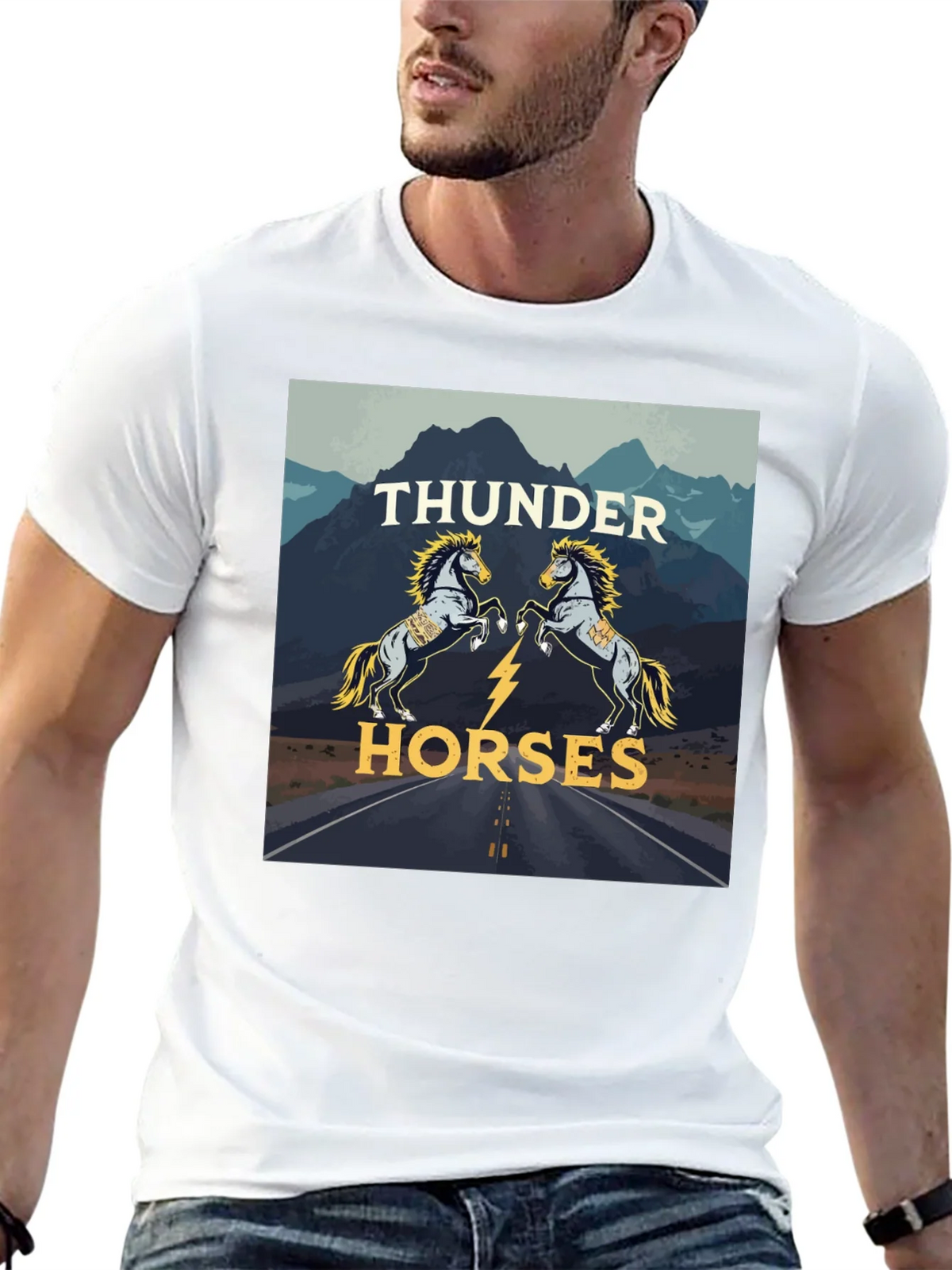 Thunder Horses Graphic T-Shirt - Black product image 12