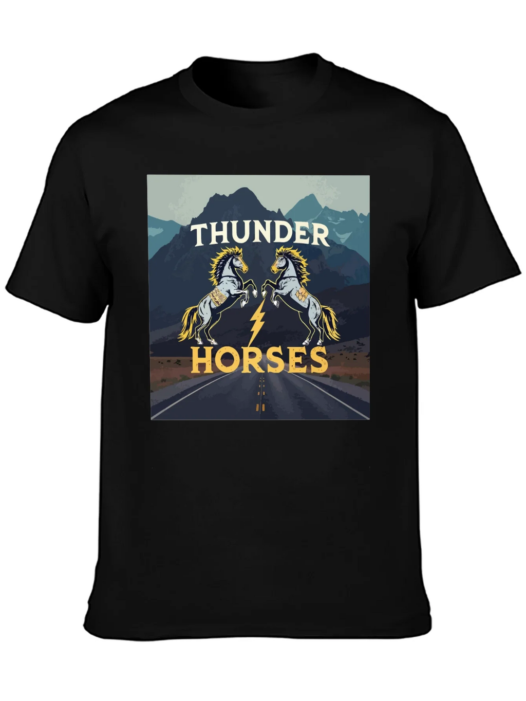 Thunder Horses Graphic T-Shirt - Black product image 3