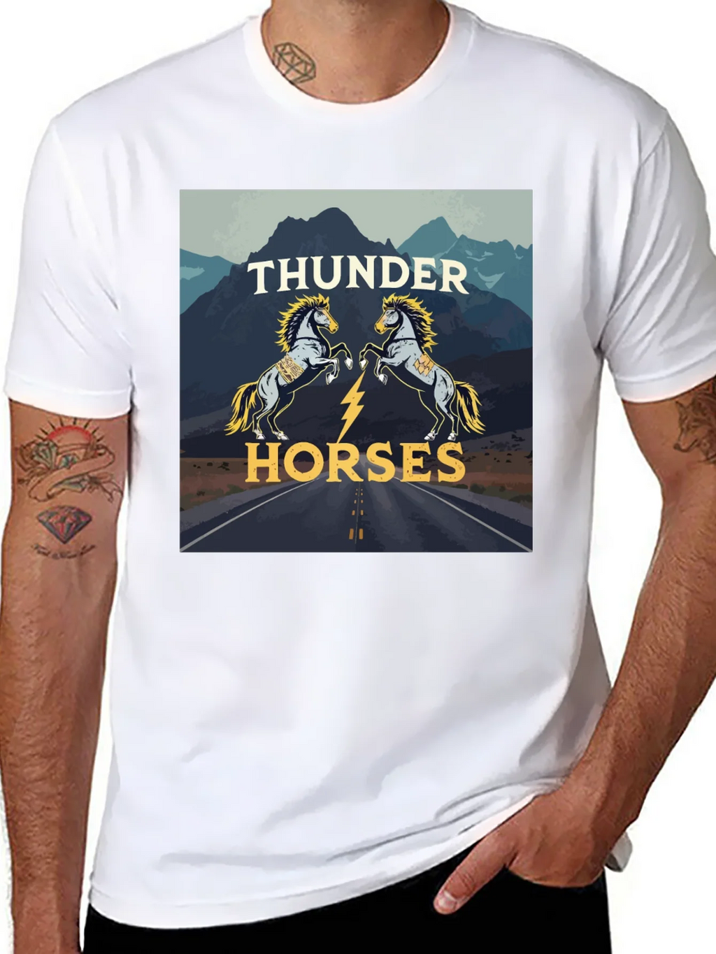 Thunder Horses Graphic T-Shirt - Black product image 7