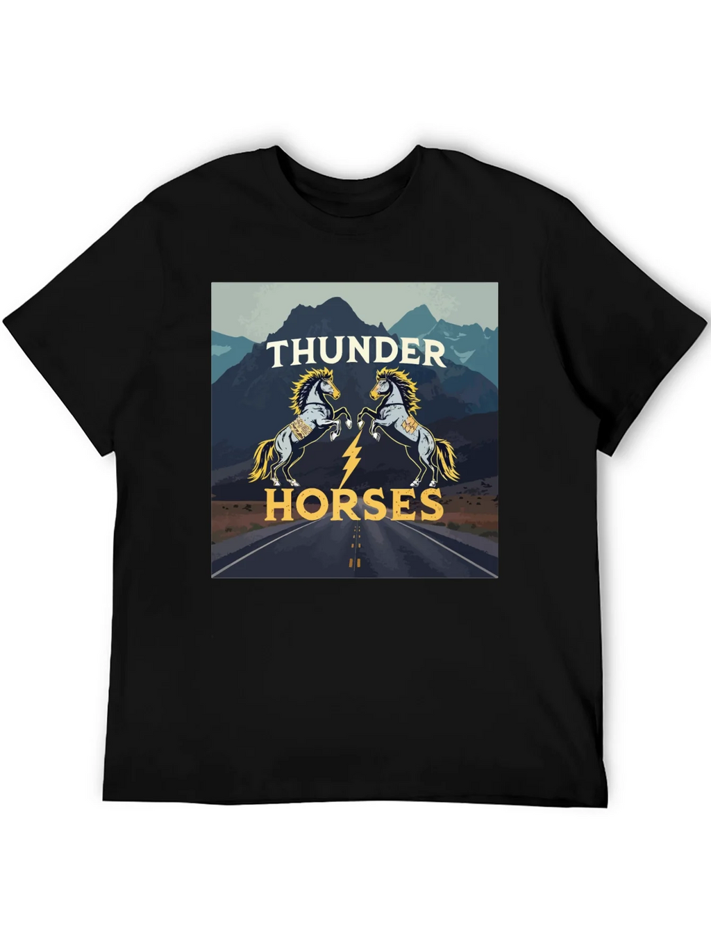 Thunder Horses Graphic T-Shirt - Black product image 5