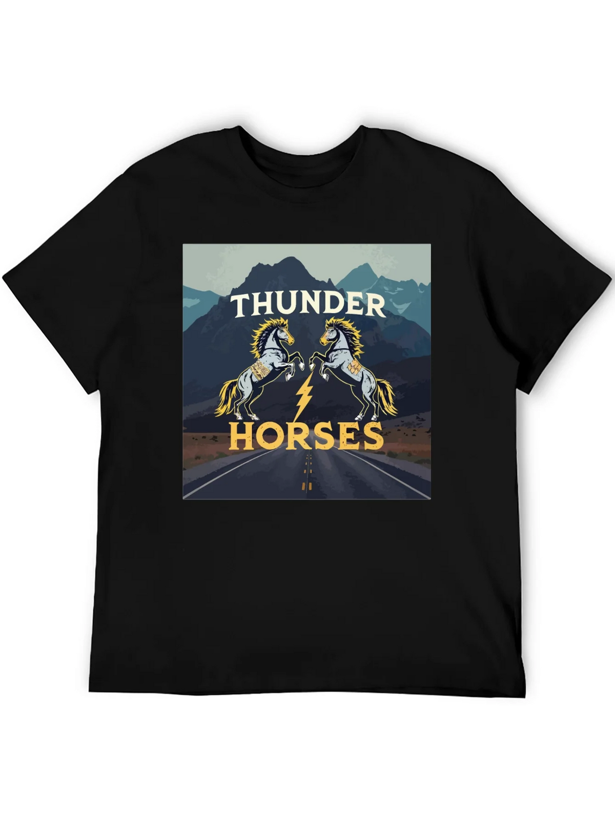 Thunder Horses Graphic T-Shirt - Black product image 5