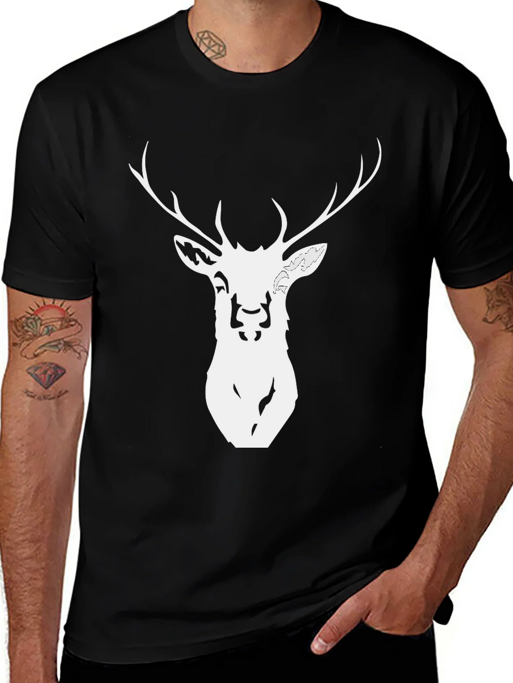 Stag Graphic Tee - Black Deer Head Design product image 1