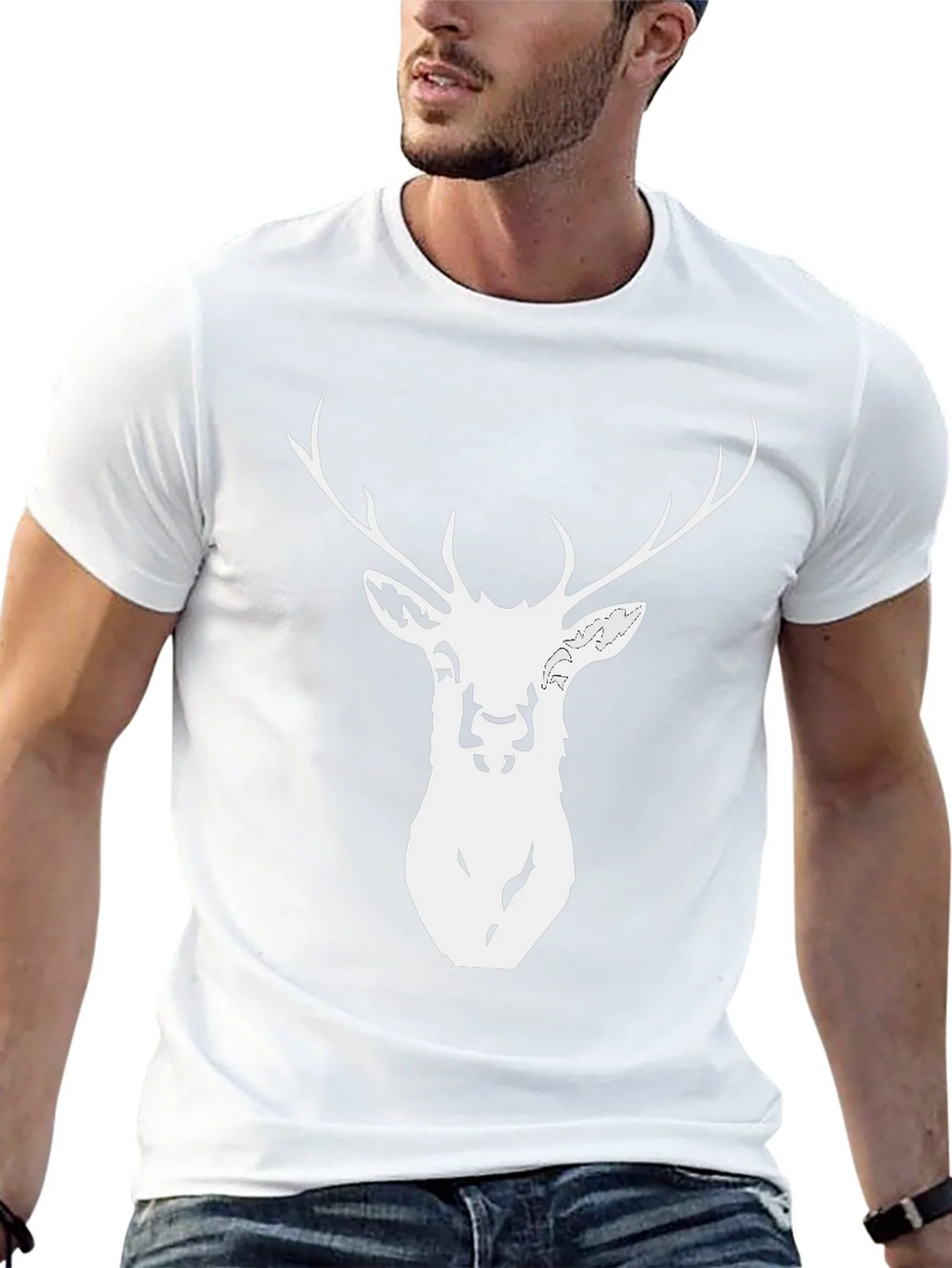 Stag Graphic Tee - Black Deer Head Design product image 12