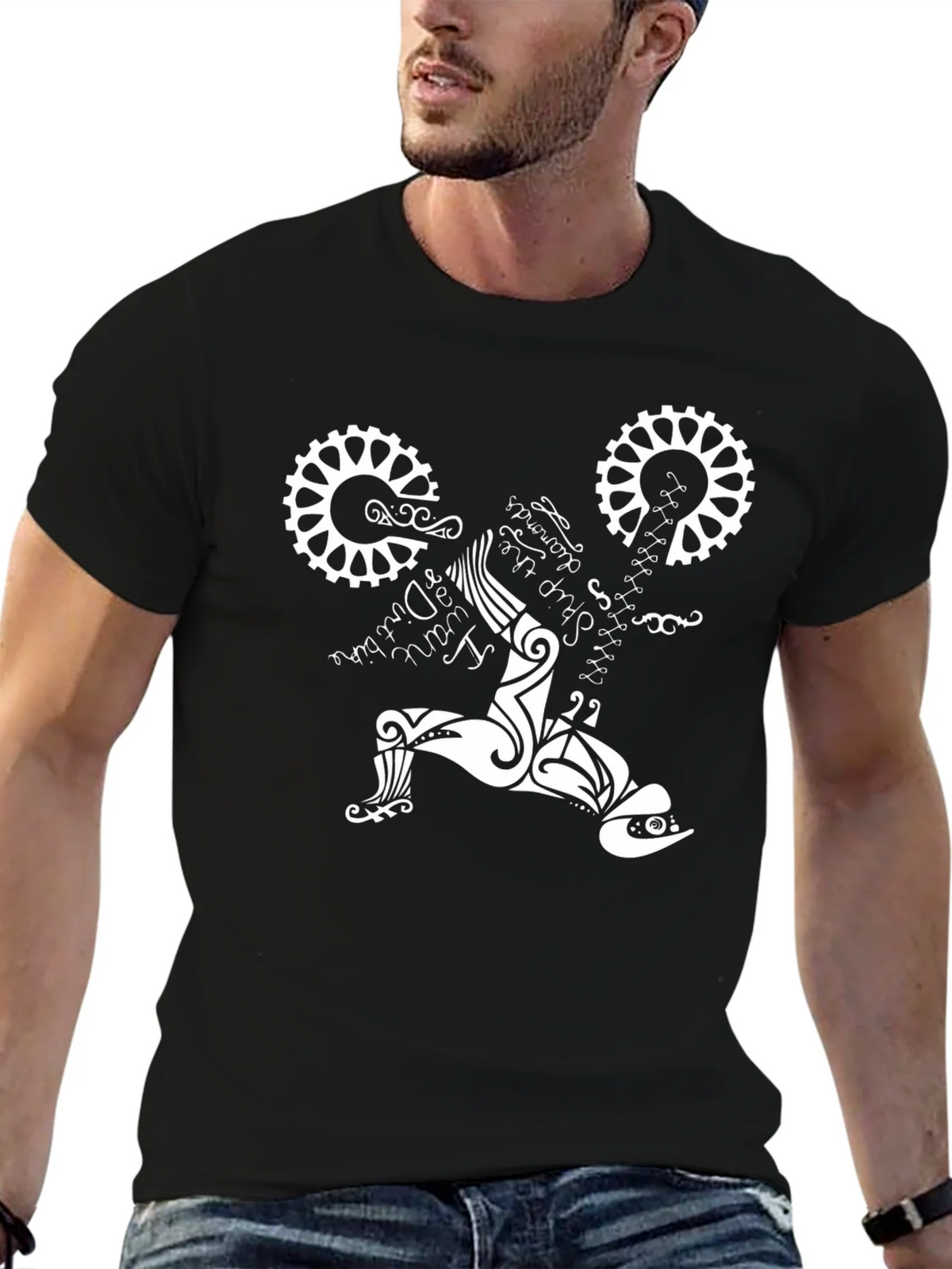 Black T-Shirt with Bike Design product image 6