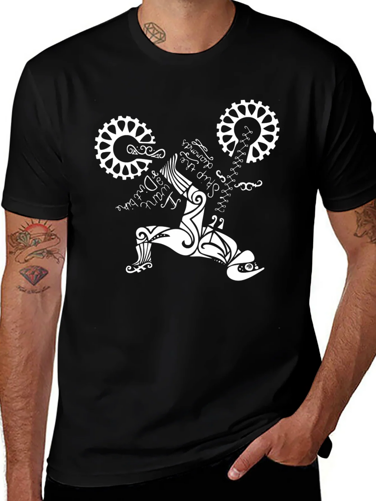 Black T-Shirt with Bike Design product image 1