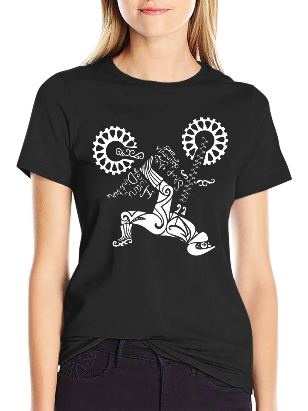 Black T-Shirt with Bike Design product image 2