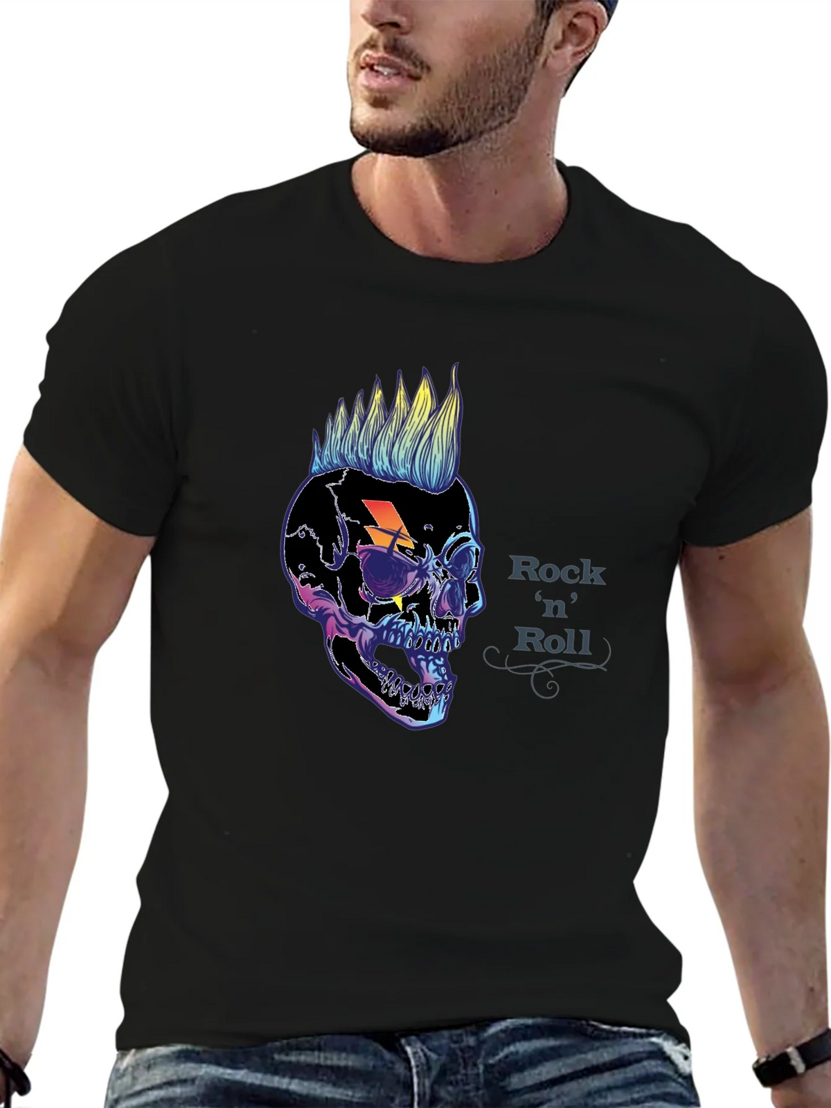 Rock n Roll Skull Graphic Tee - Punk Style product image 4