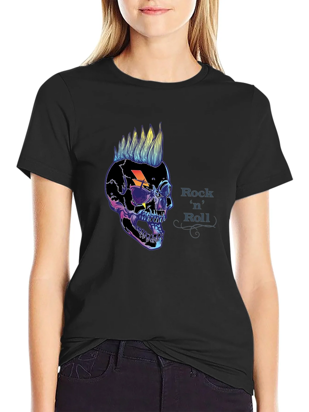 Rock n Roll Skull Graphic Tee - Punk Style product image 1