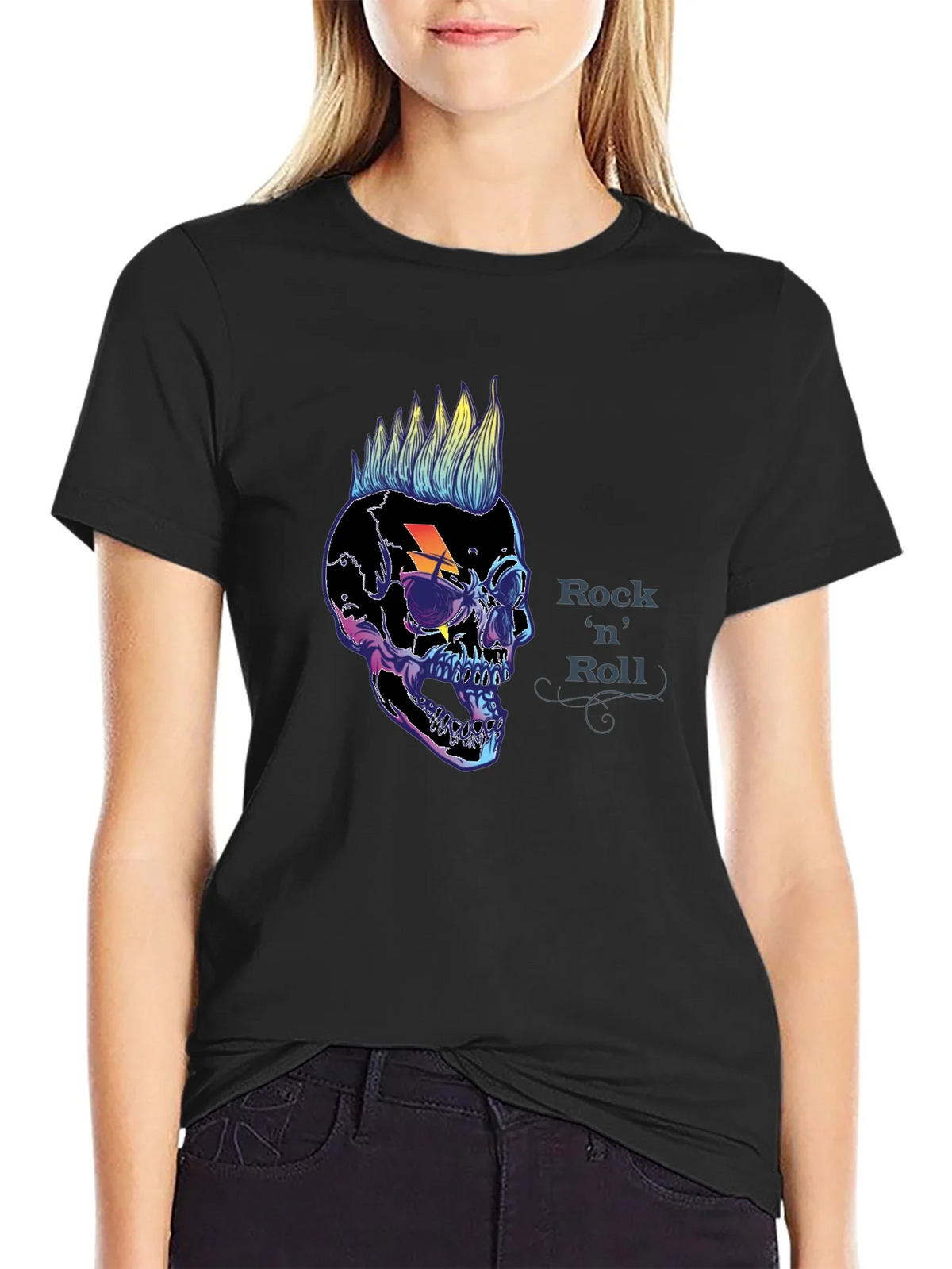 Rock n Roll Skull Graphic Tee - Punk Style product image 1