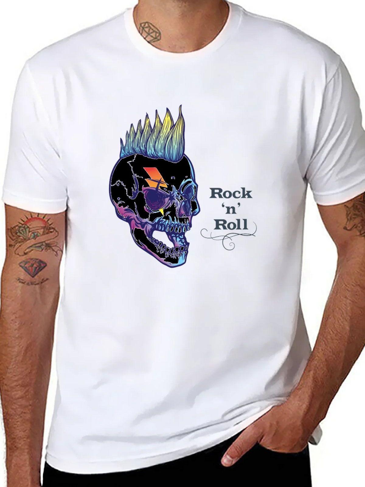 Rock n Roll Skull Graphic Tee - Punk Style product image 5