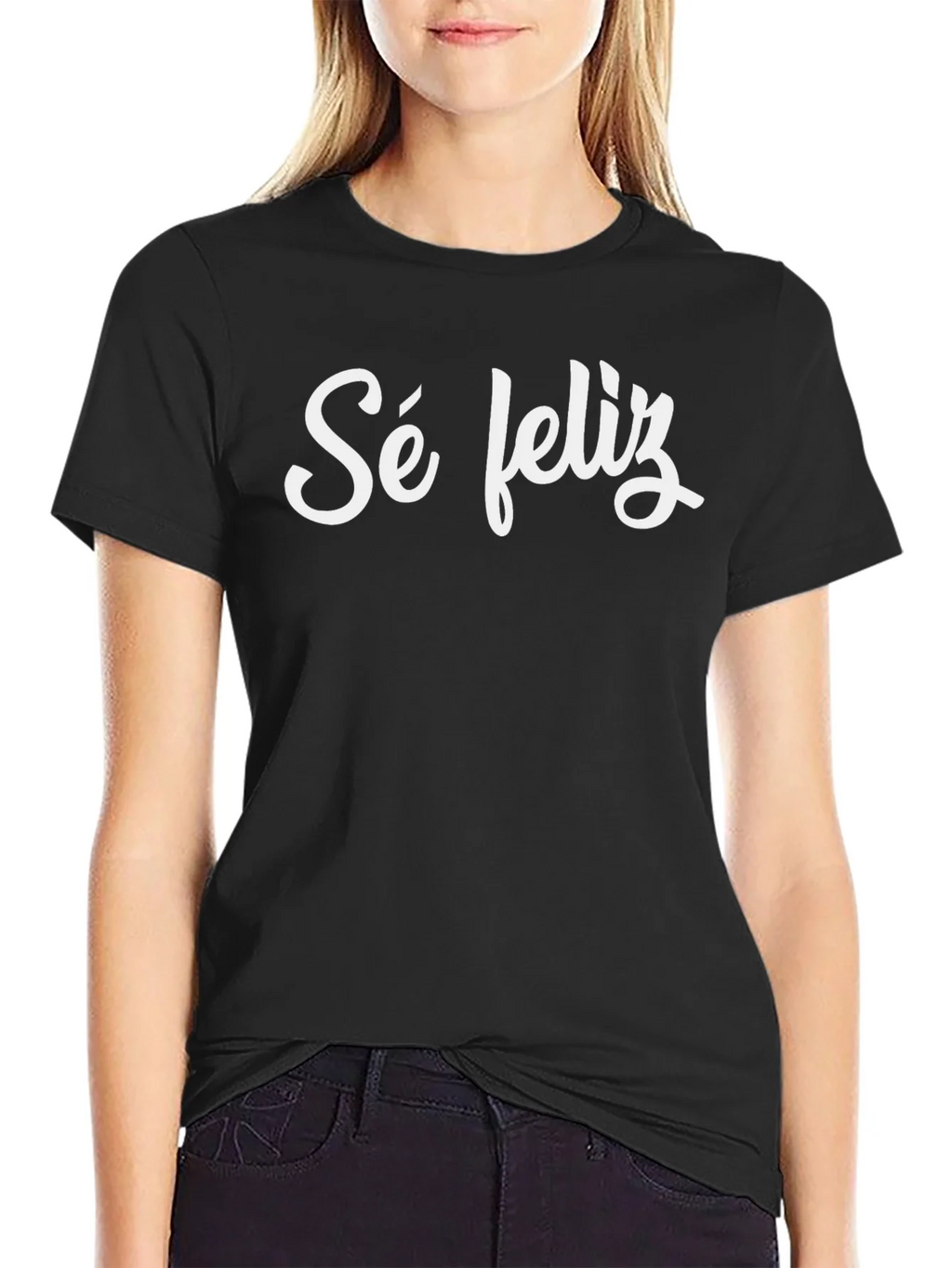 Sé Feliz Black T-Shirt - Be Happy product image 1