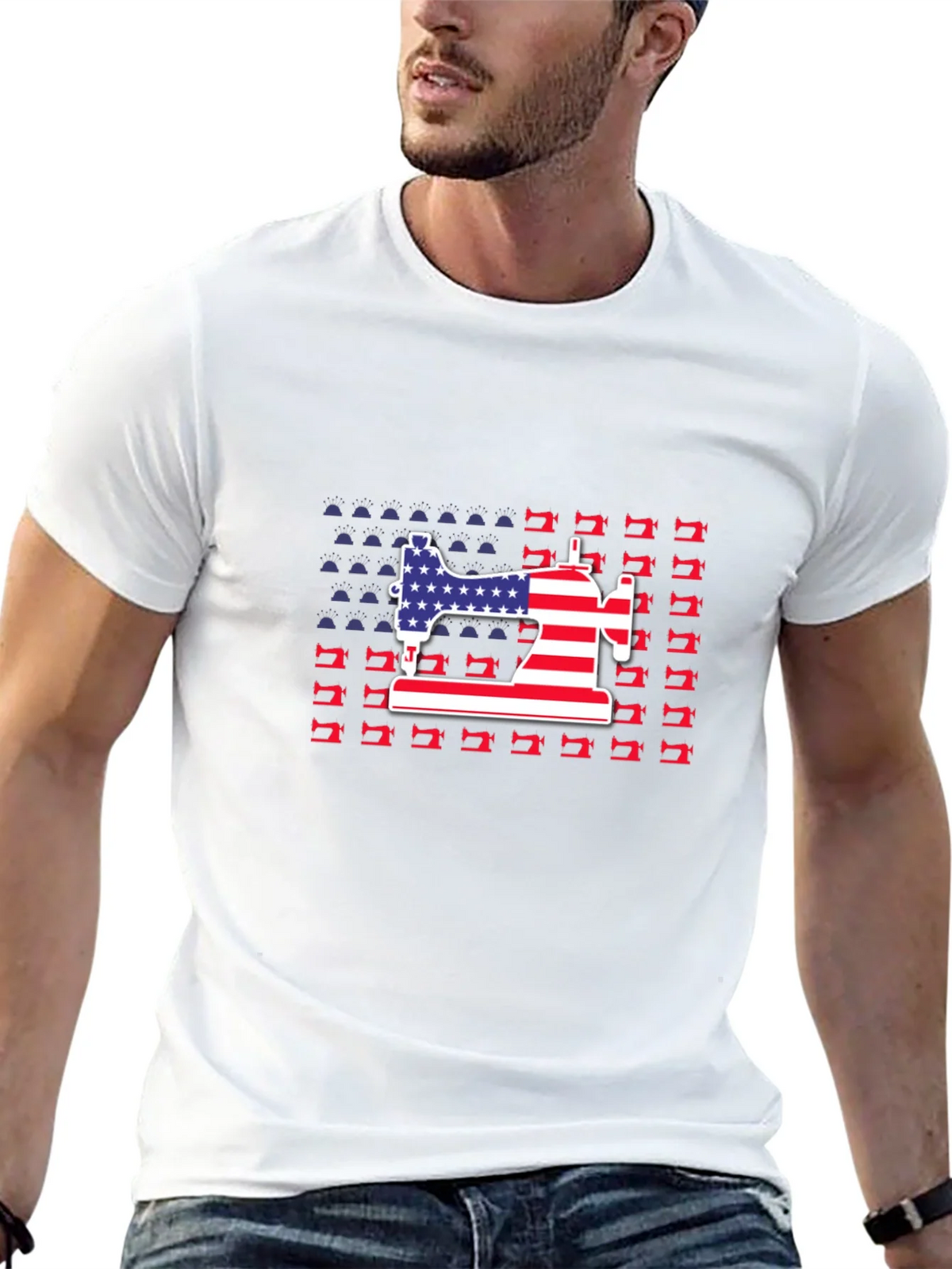 Patriotic Sewing Machine T-Shirt product image 10