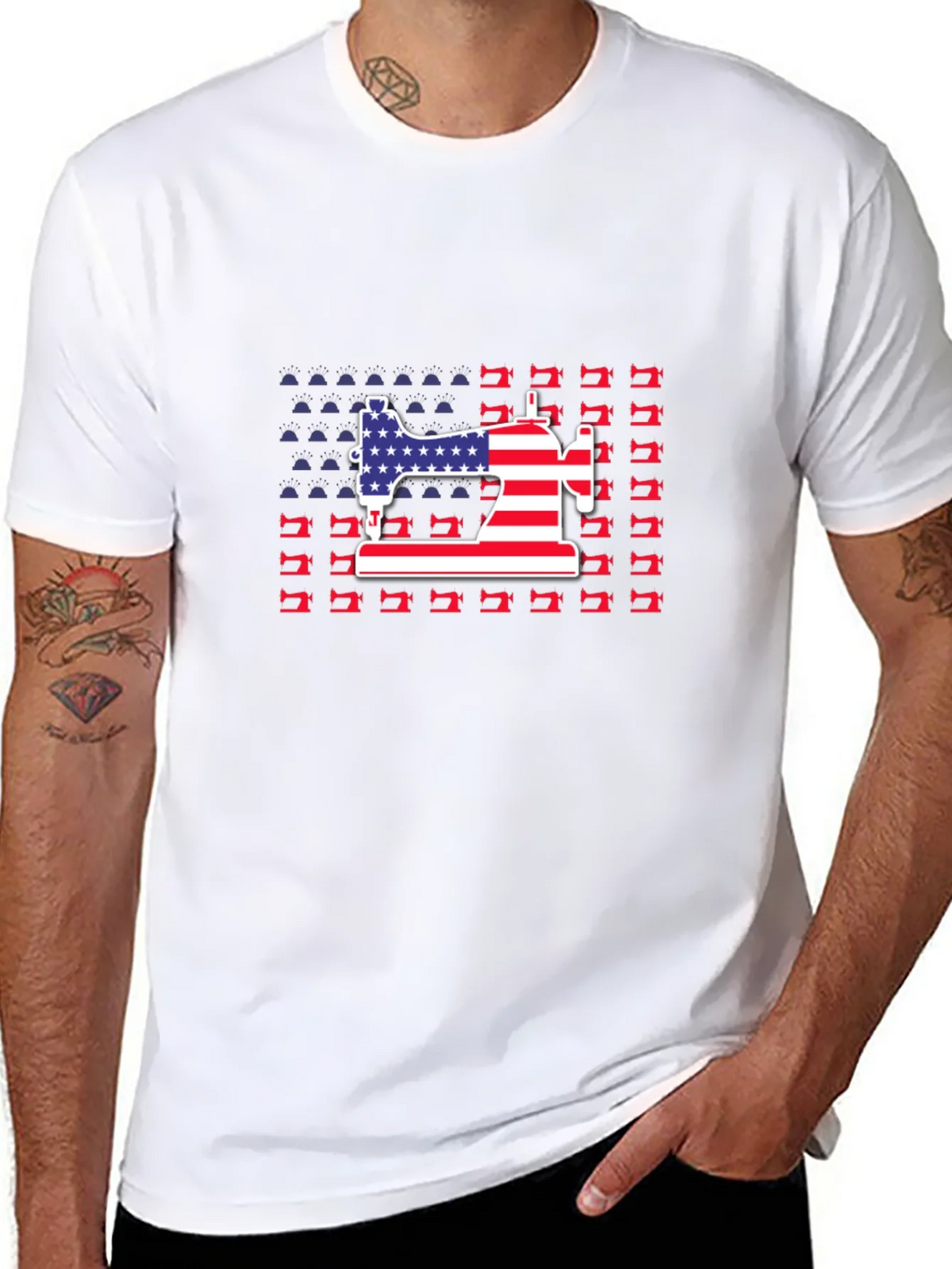 Patriotic Sewing Machine T-Shirt product image 5