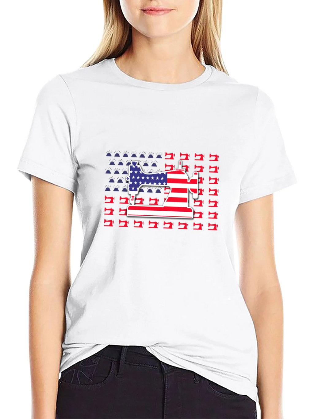 Patriotic Sewing Machine T-Shirt product image 6