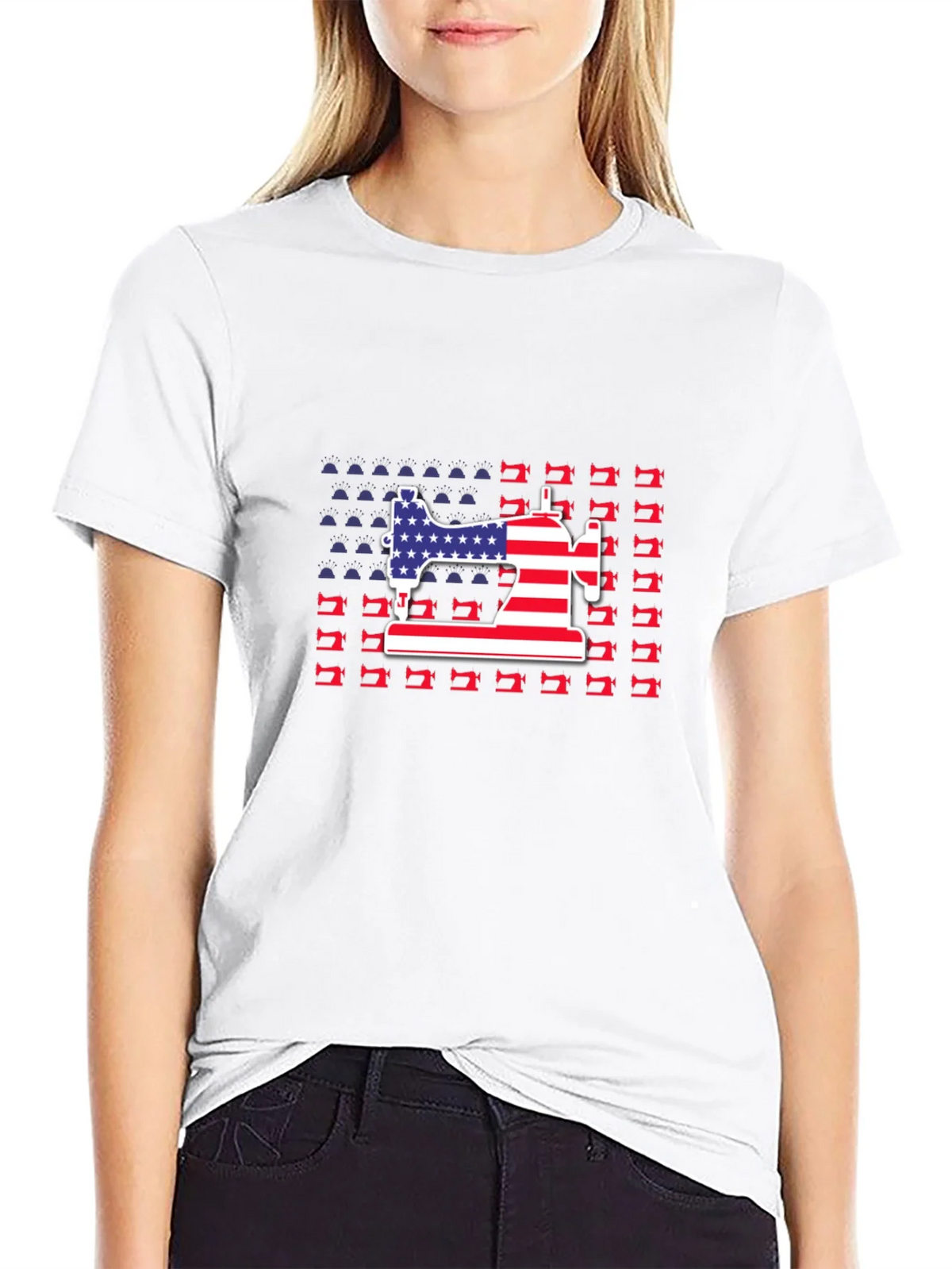 Patriotic Sewing Machine T-Shirt product image 6
