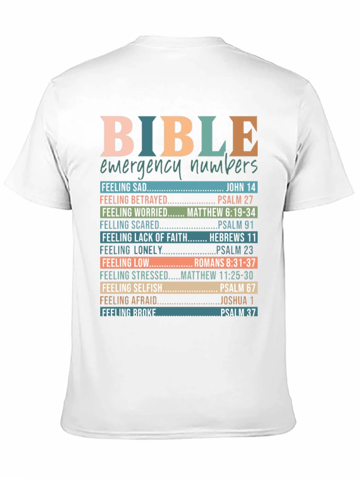 Bible Emergency Numbers Christian T-Shirt product image 3