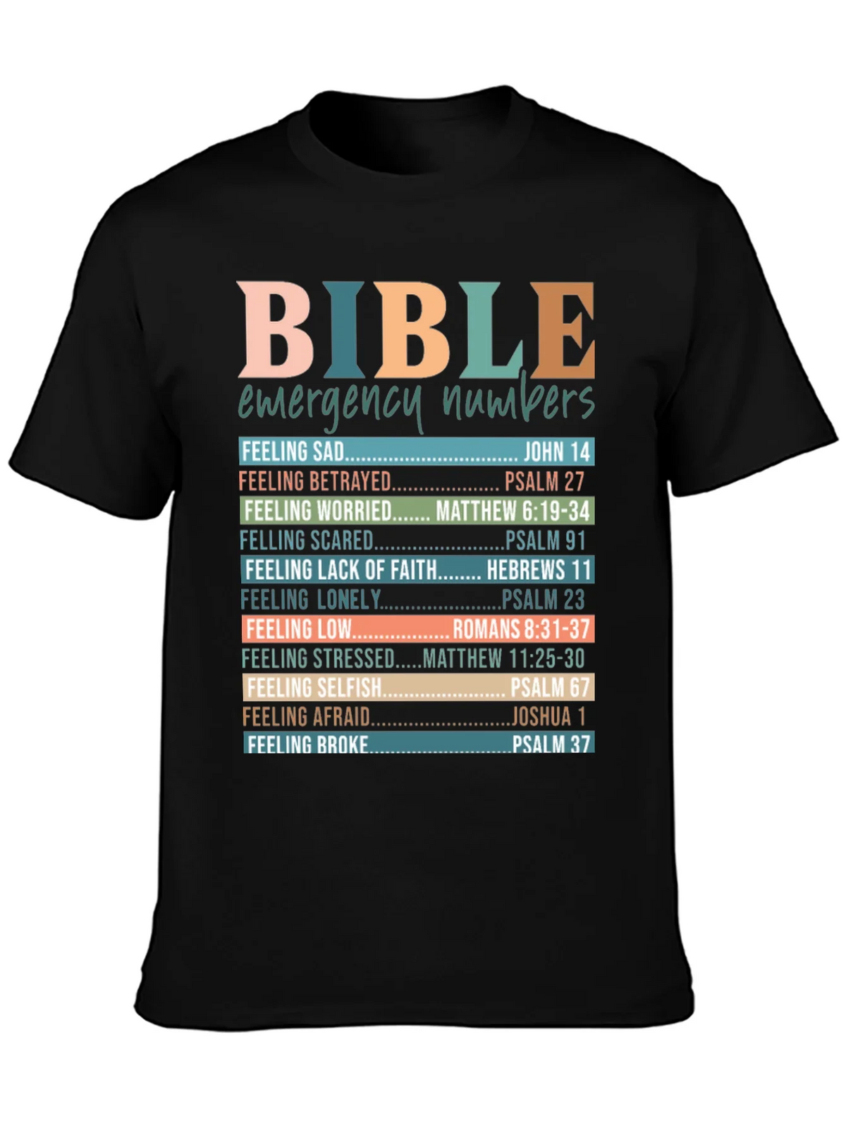 Bible Emergency Numbers Christian T-Shirt product image 1