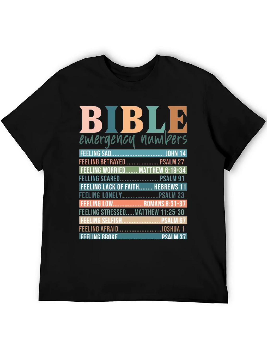 Bible Emergency Numbers Christian T-Shirt product image 2