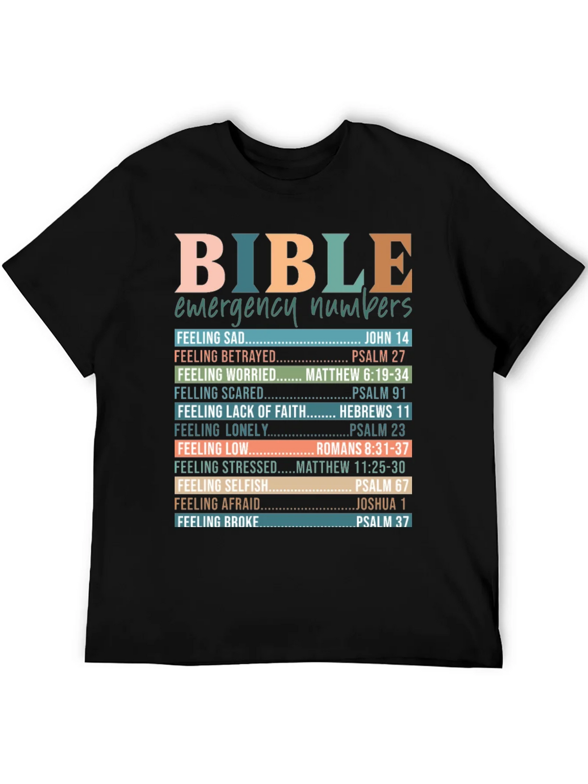 Bible Emergency Numbers Christian T-Shirt product image 2