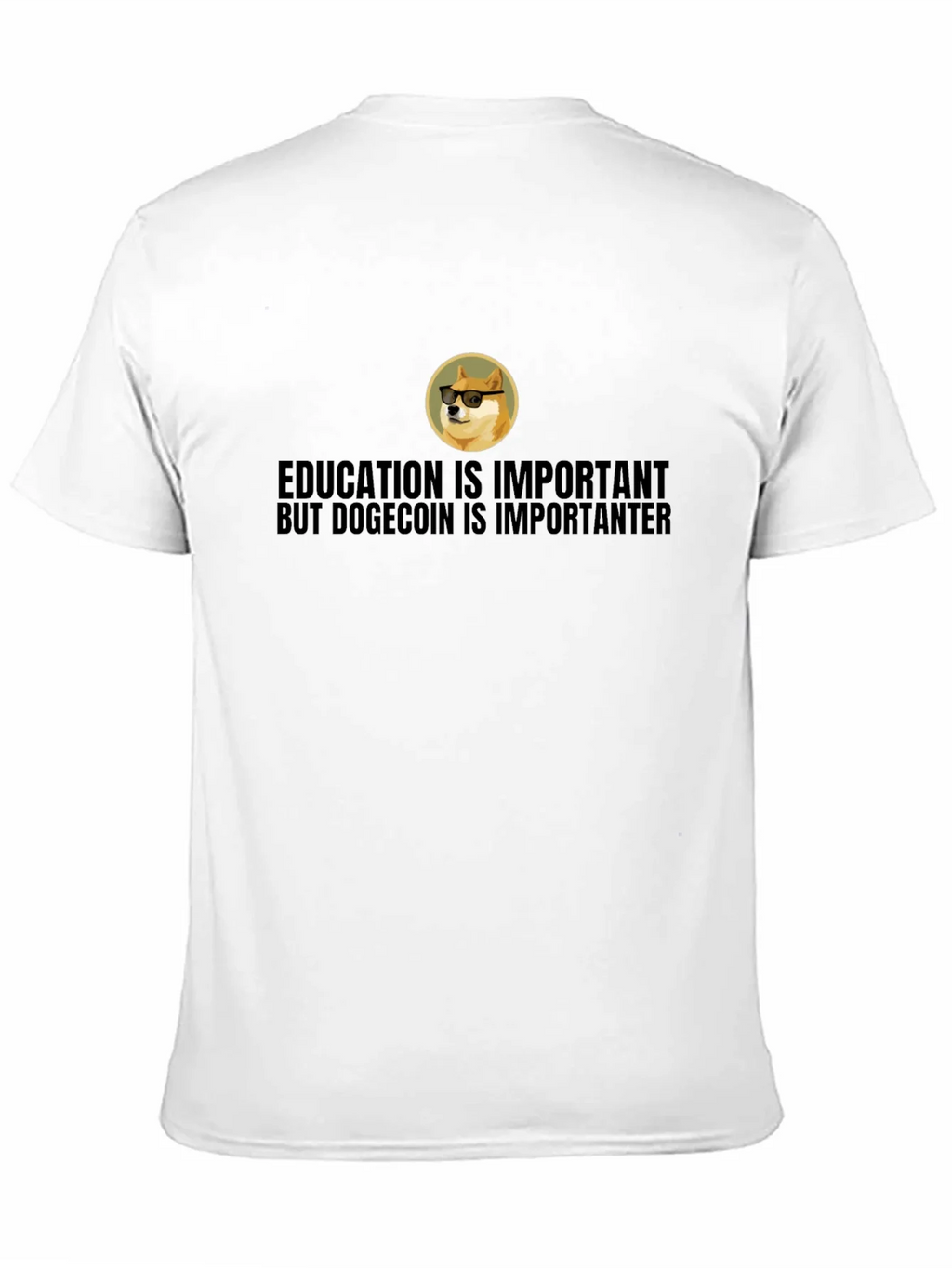 Dogecoin is Importanter T-Shirt - Black Crew Neck Tee product image 10