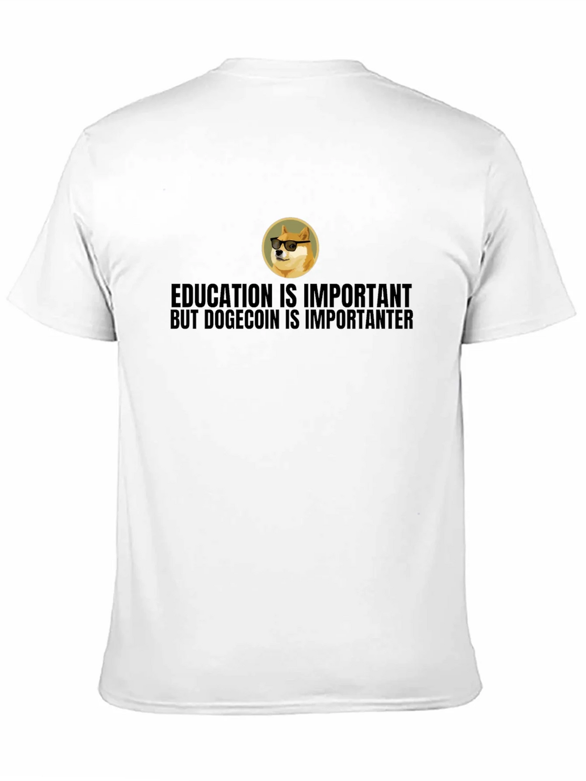 Dogecoin is Importanter T-Shirt - Black Crew Neck Tee product image 10
