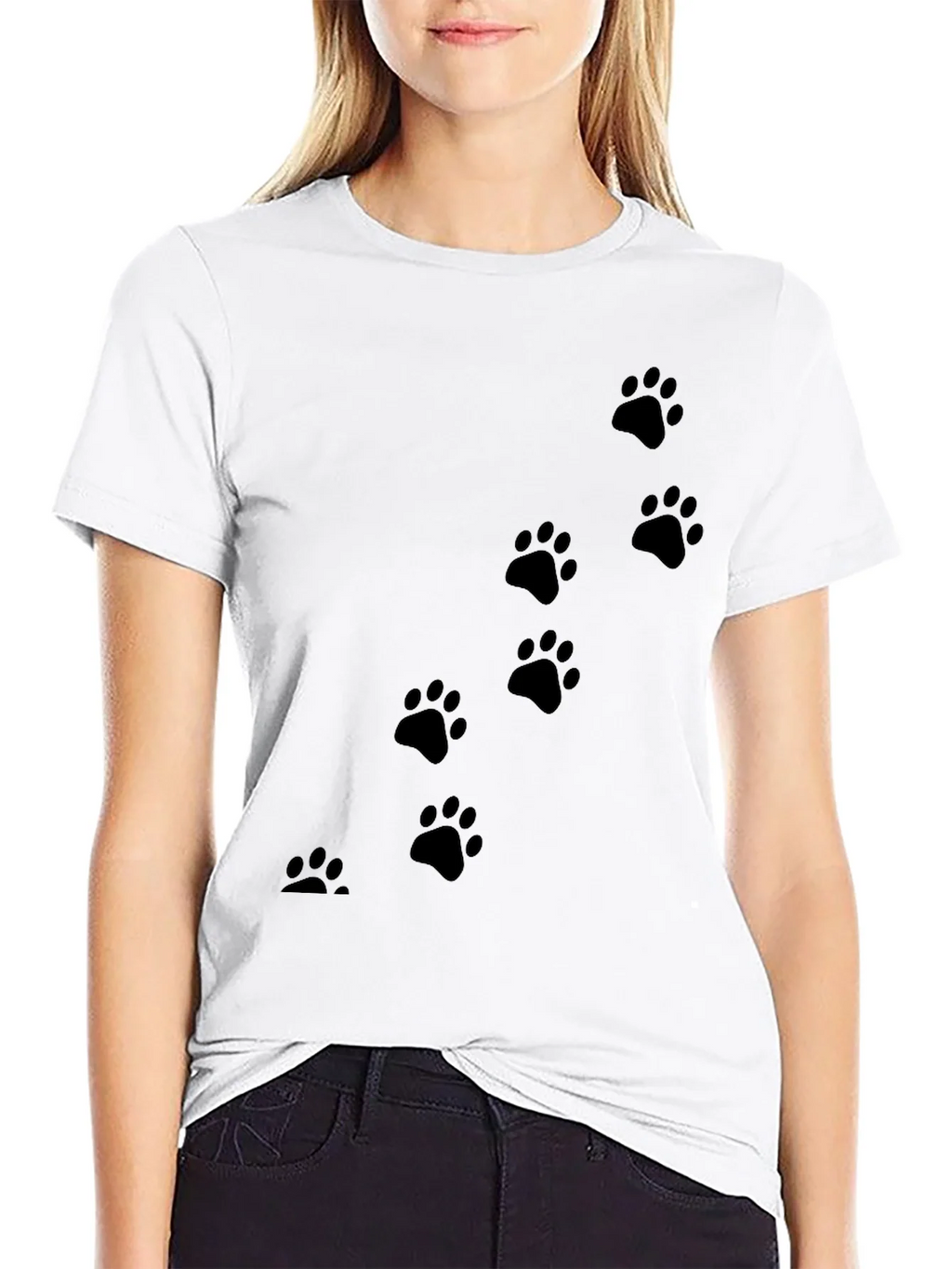 Black Paw Print T-Shirt for Animal Lovers product image 8