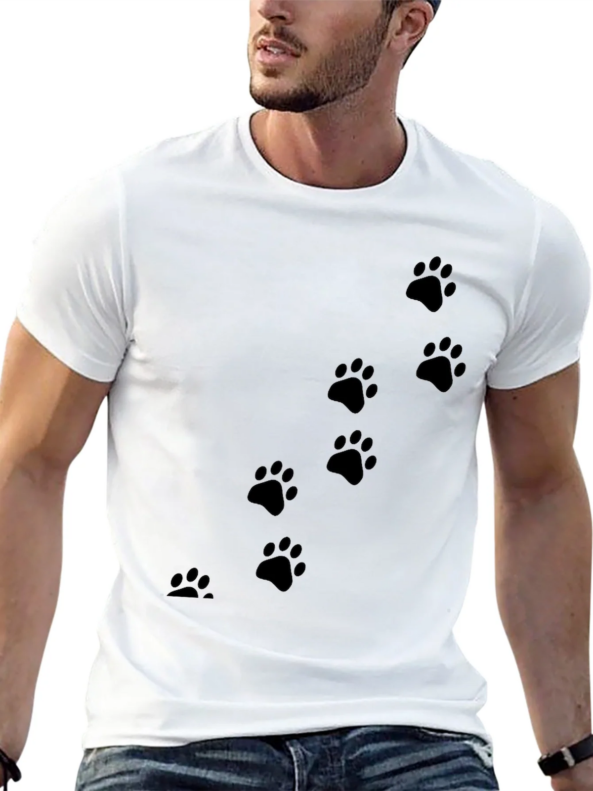 Black Paw Print T-Shirt for Animal Lovers product image 12