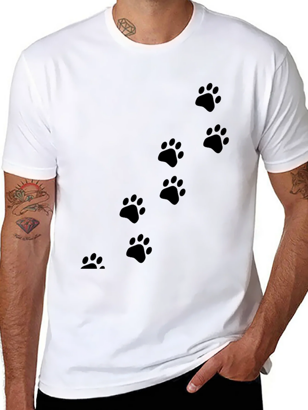 Black Paw Print T-Shirt for Animal Lovers product image 7