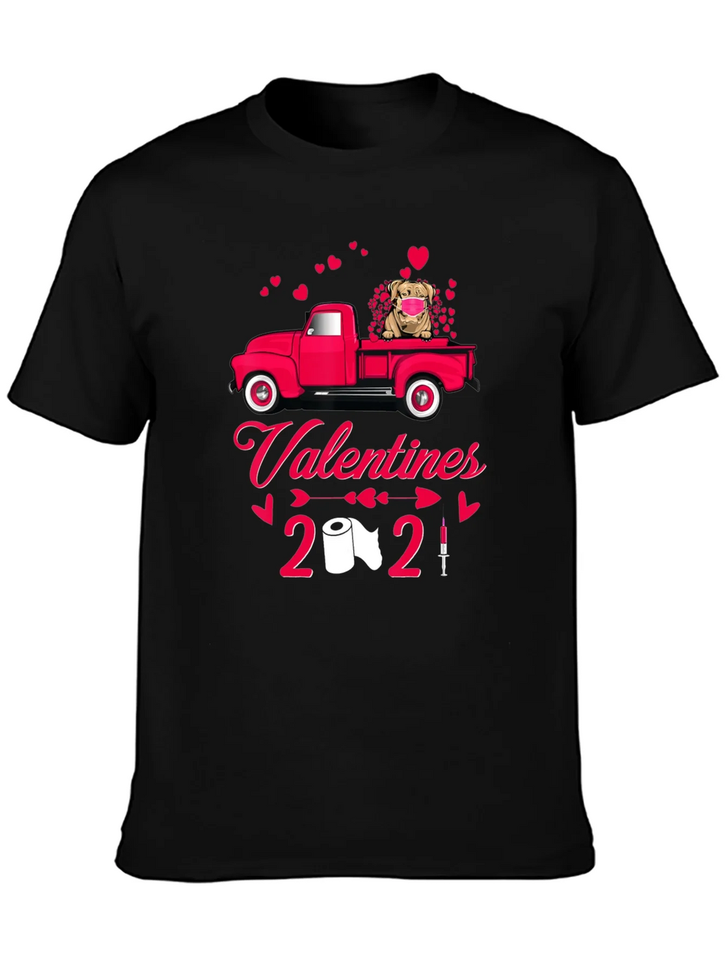 Valentines Day 2021 Dog Truck T-Shirt product image 1