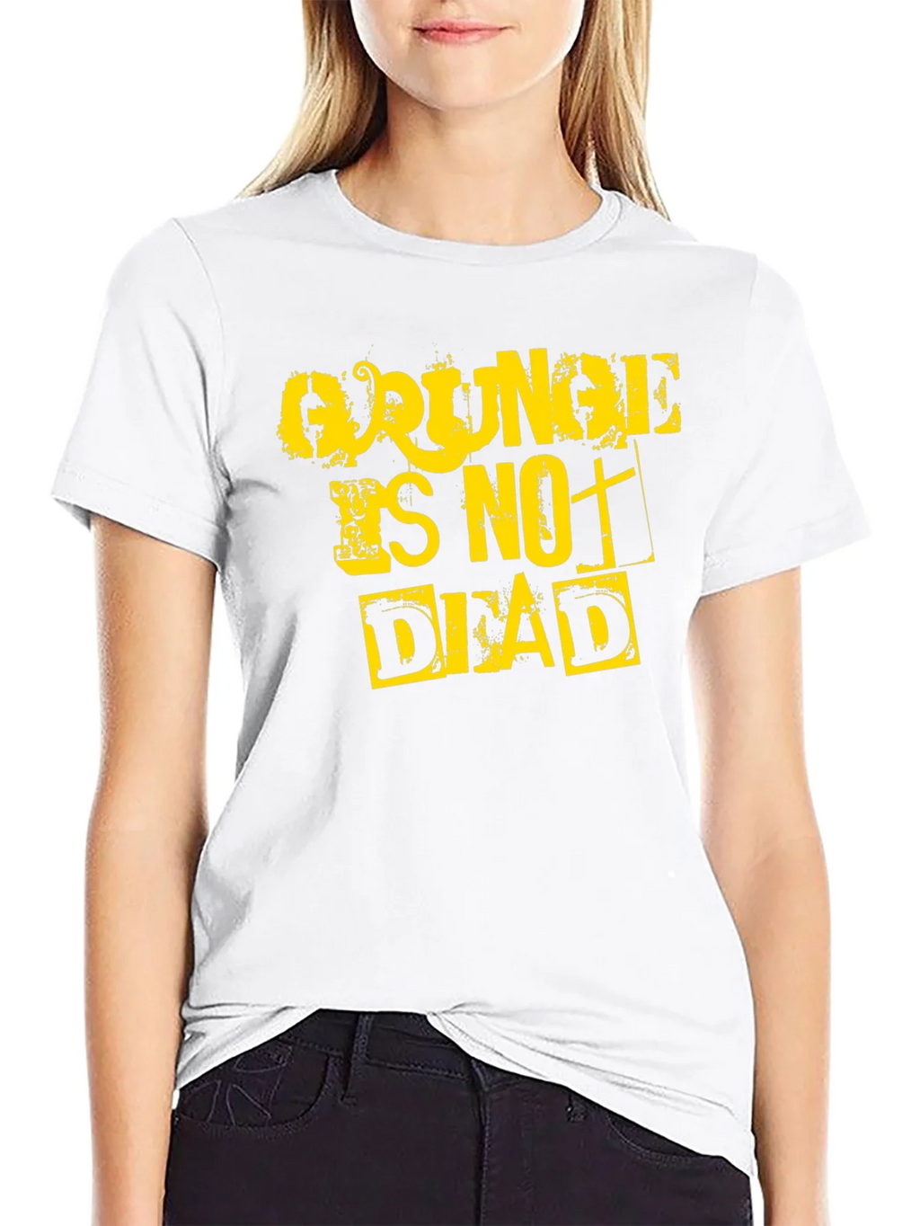 Grunge Is Not Dead Graphic Tee - Black Cotton T-Shirt product image 8