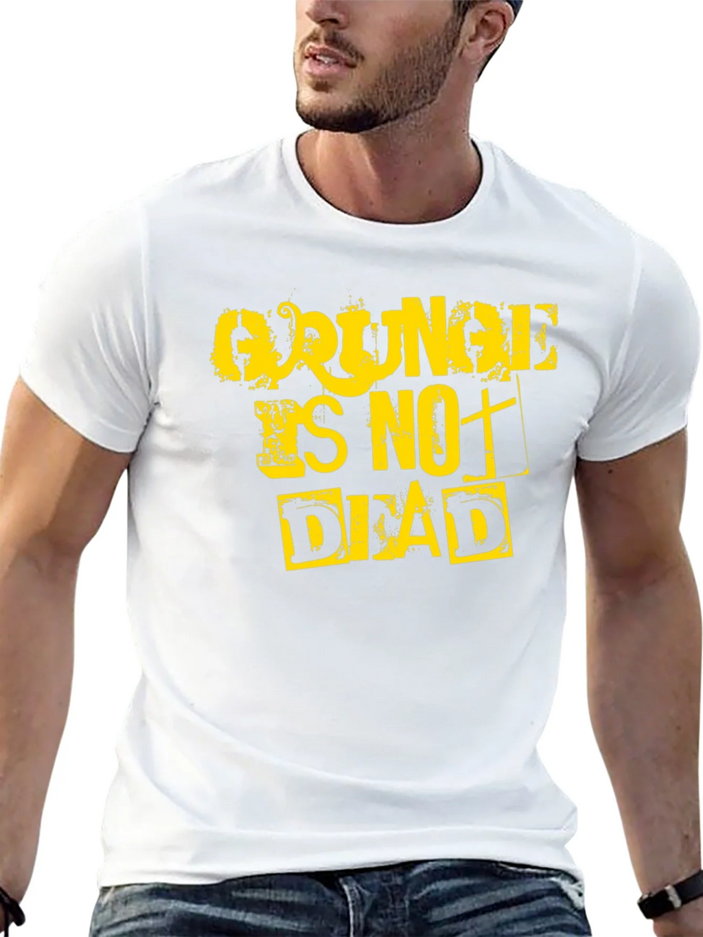 Grunge Is Not Dead Graphic Tee - Black Cotton T-Shirt product image 12
