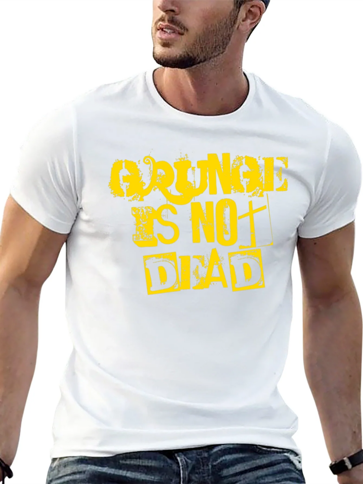 Grunge Is Not Dead Graphic Tee - Black Cotton T-Shirt product image 12