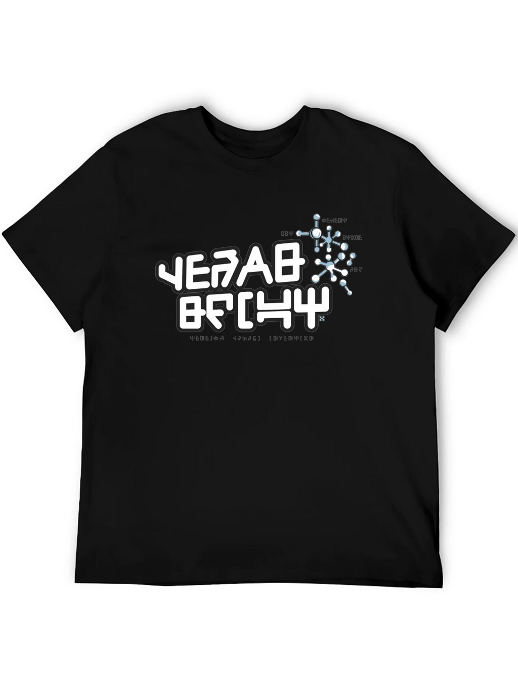 Black T-Shirt with White Graphic Print product image 5