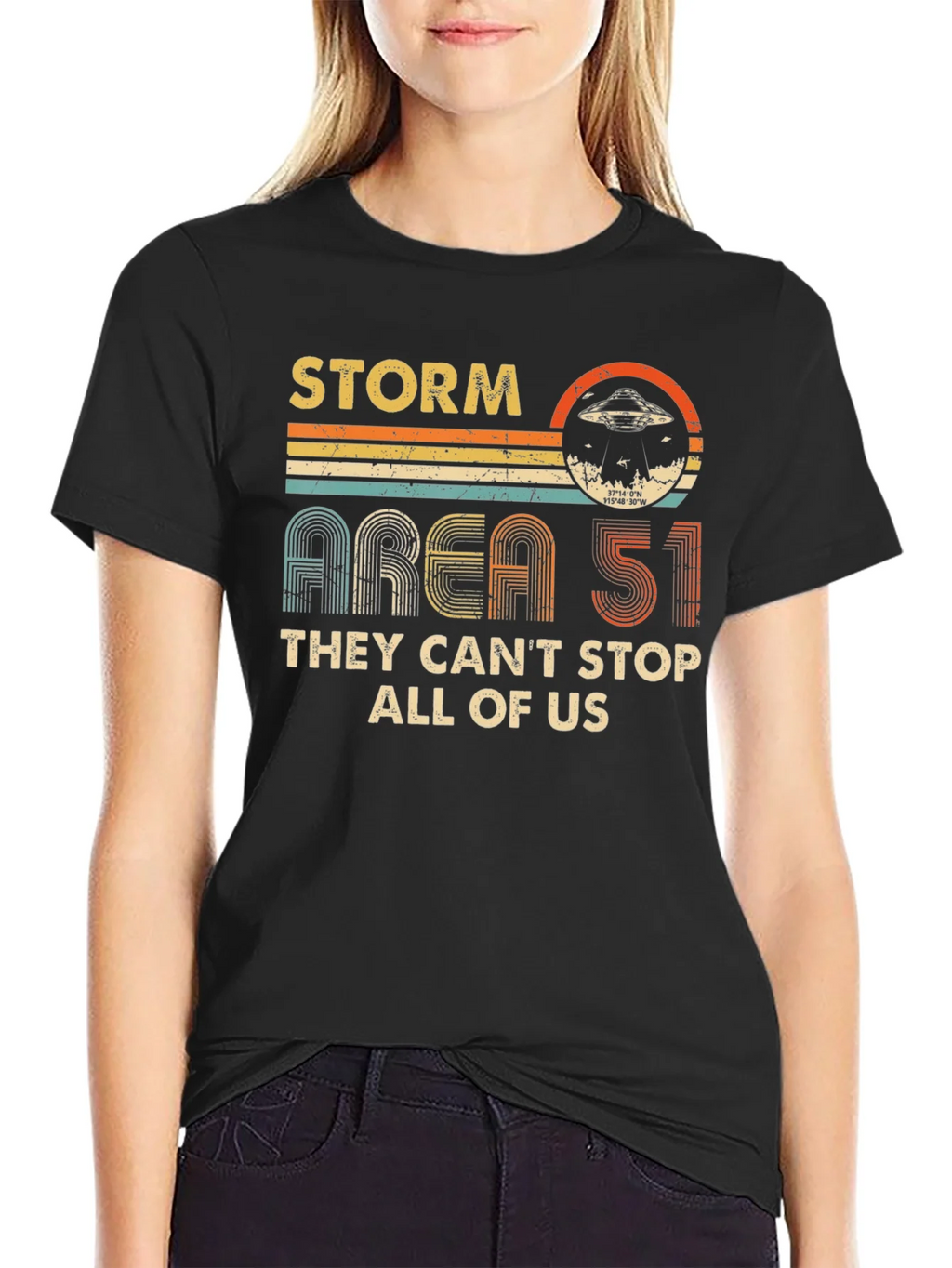Storm Area 51 Retro UFO Graphic T-Shirt product image 2