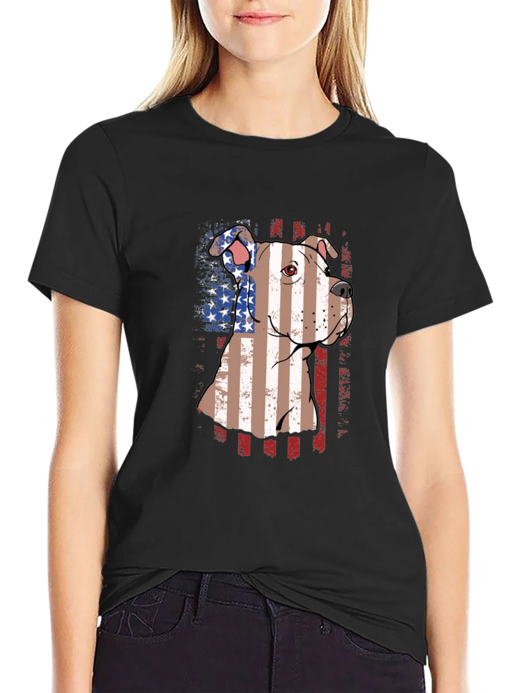 American Pit Bull Dog Patriotic T-Shirt product image 2