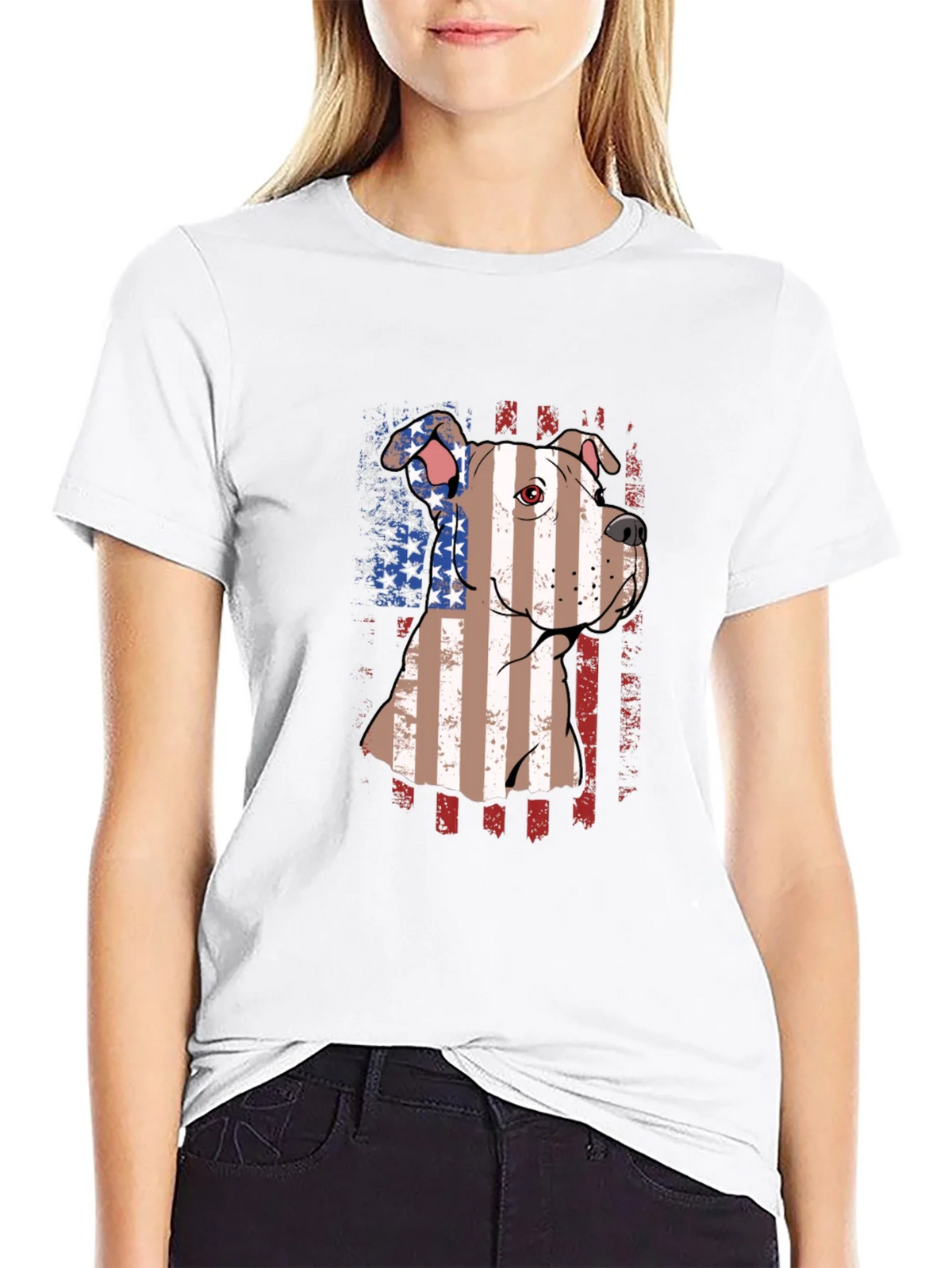 American Pit Bull Dog Patriotic T-Shirt product image 8