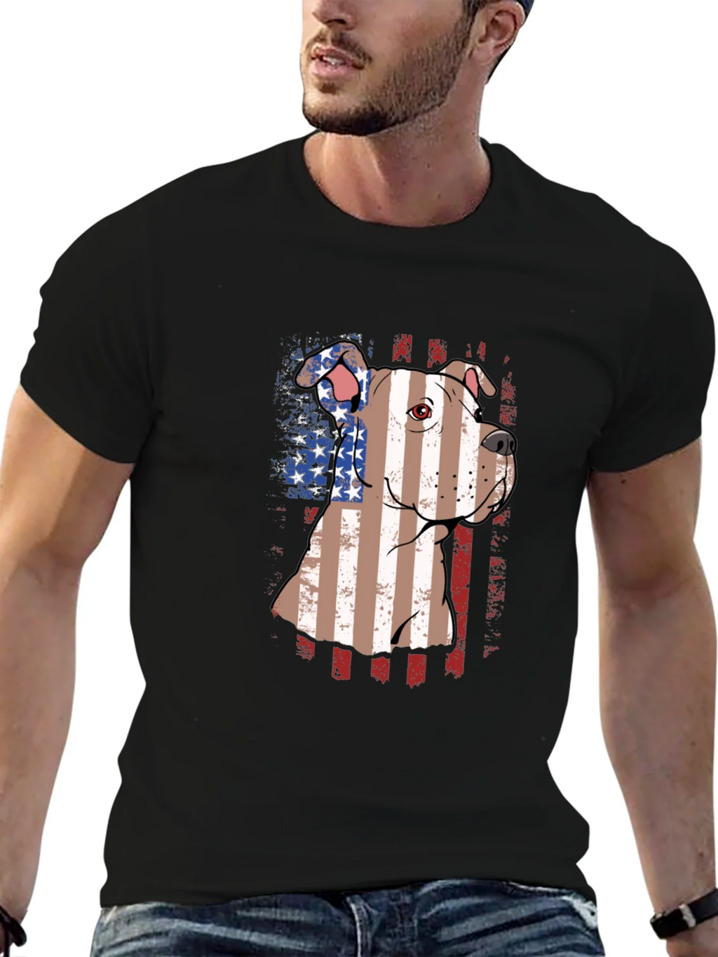 American Pit Bull Dog Patriotic T-Shirt product image 6