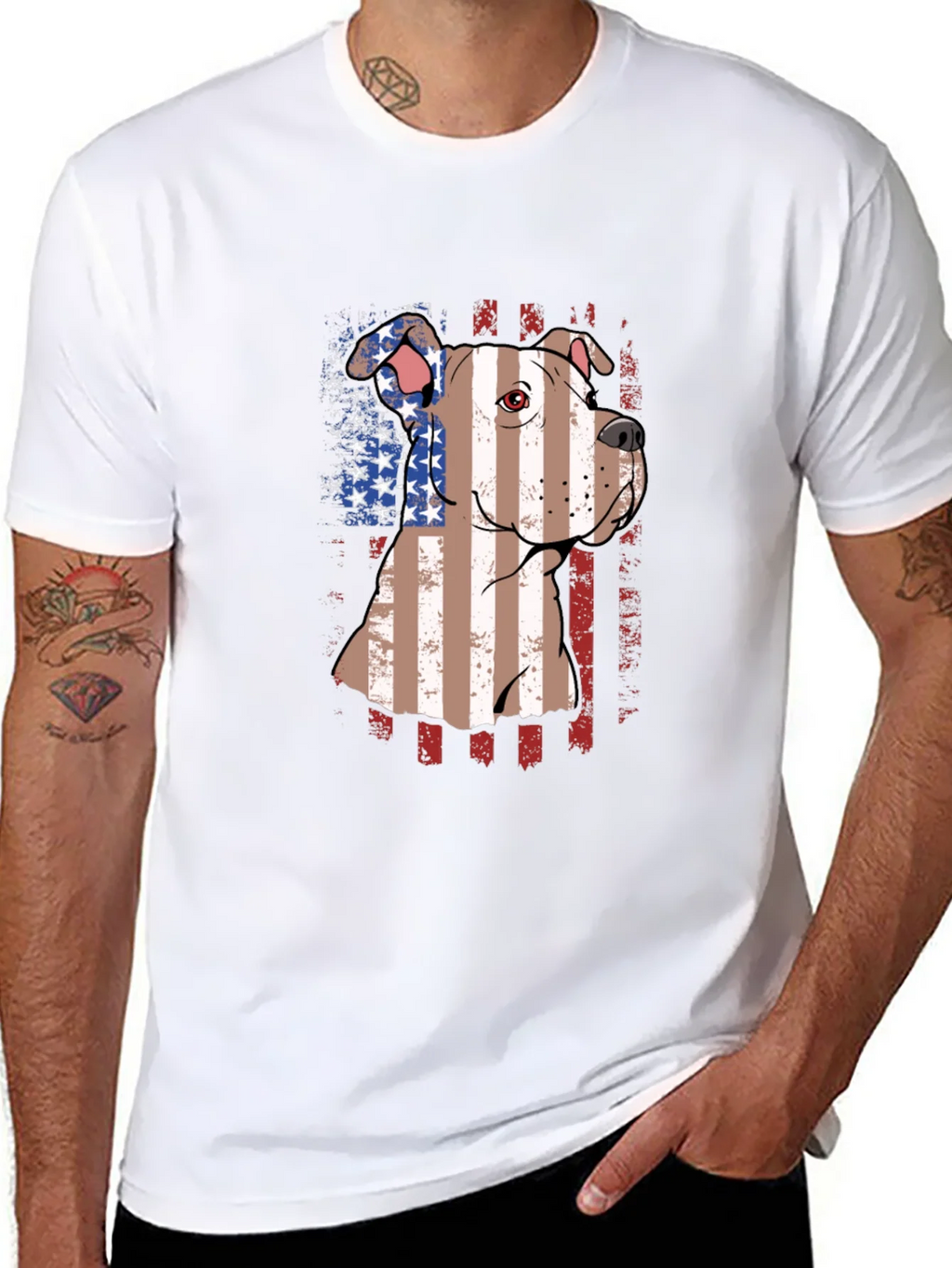 American Pit Bull Dog Patriotic T-Shirt product image 7