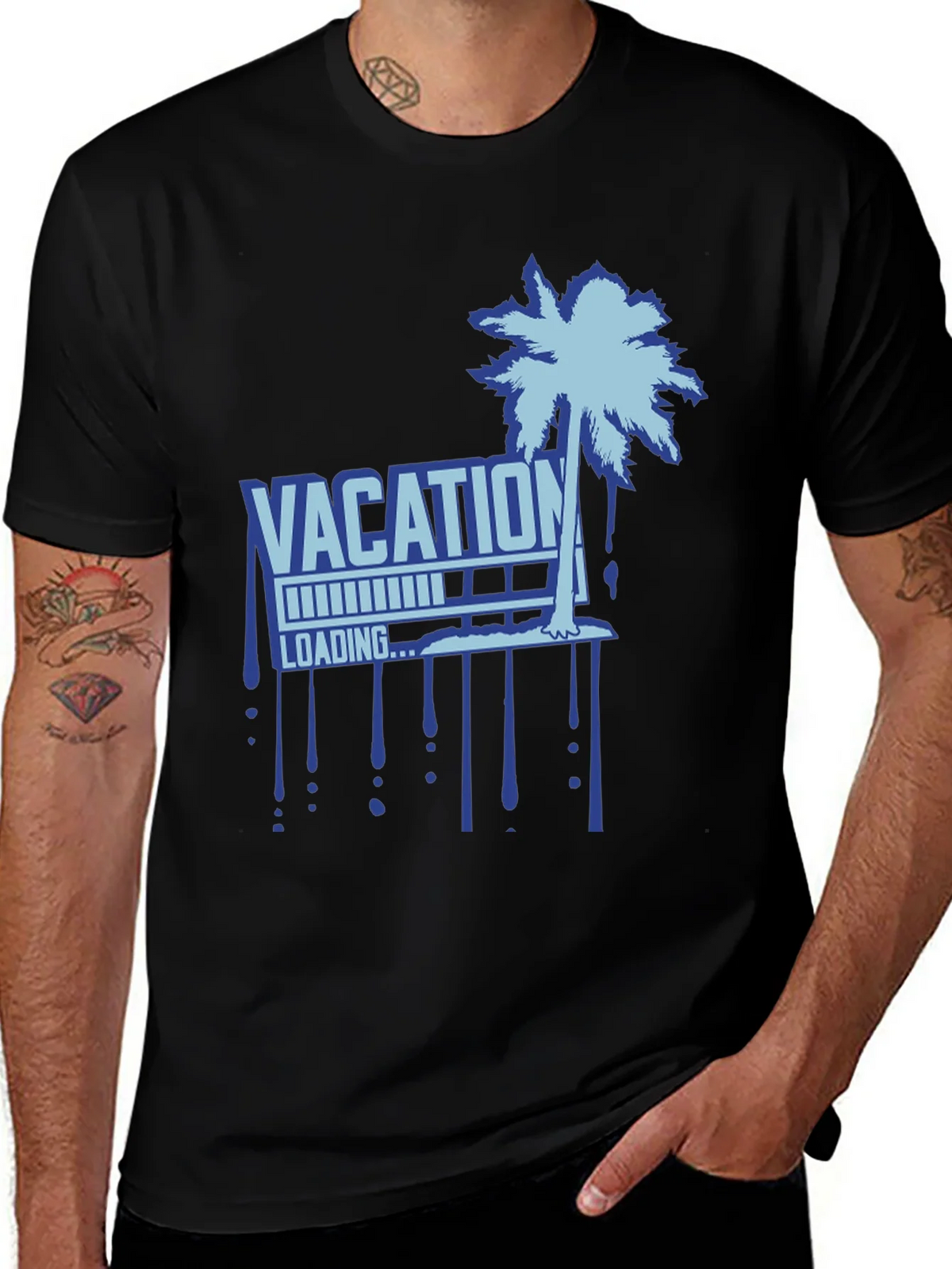 Vacation Loading Palm Tree Graphic T-Shirt product image 1