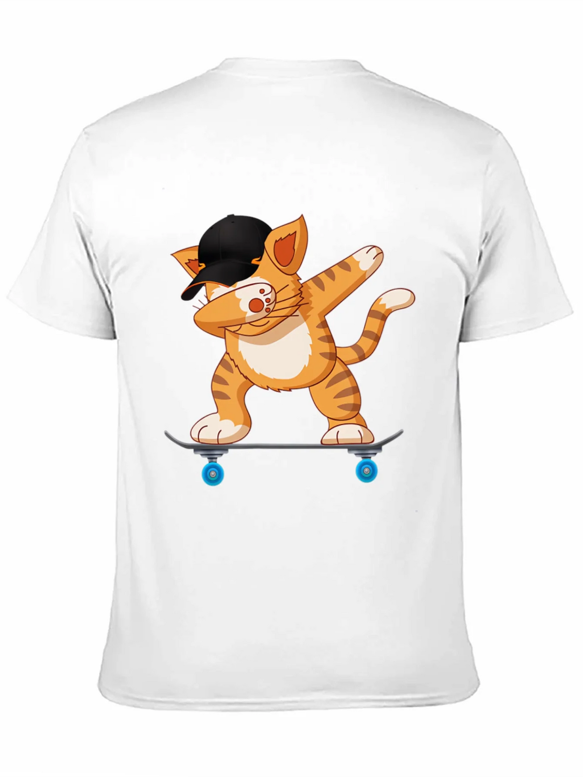 Cool Cat Dabbing on Skateboard Black T-Shirt product image 10