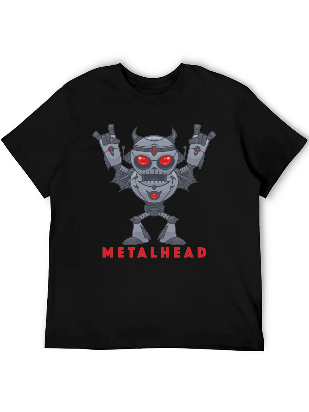 Metalhead Robot Graphic Black T-Shirt product image 5
